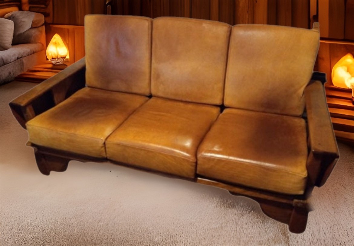 Cushman Colonial Creations Old Bennington Settle No. 5-95-3 Couch Sette Sofa Mid Century Modern Herman de Vries Lover Antiques and Vintage