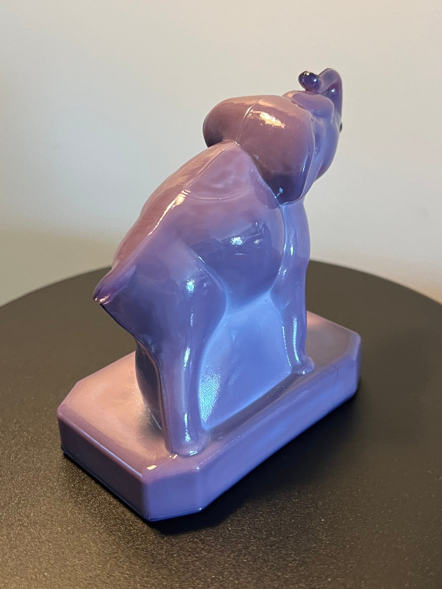 Vintage Boyds Lavender Elephant Zack the Elephant figurine paperweight glass art elephant with trunk up lucky elephants collectibles