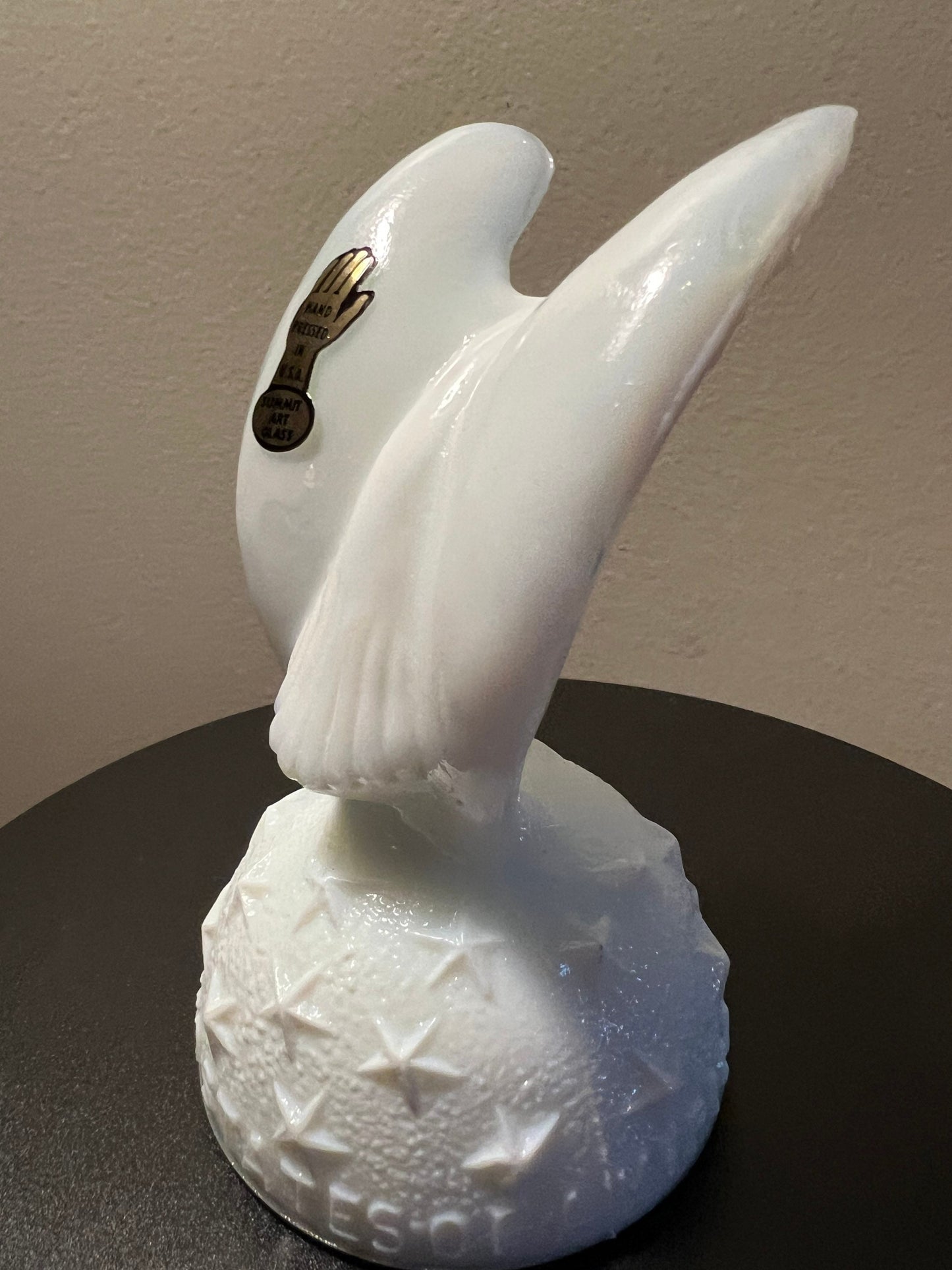 Vintage White American Eagle Statue Figurine by Russ Vogelsong of Summit Art Glass Lover Antiques and Vintage