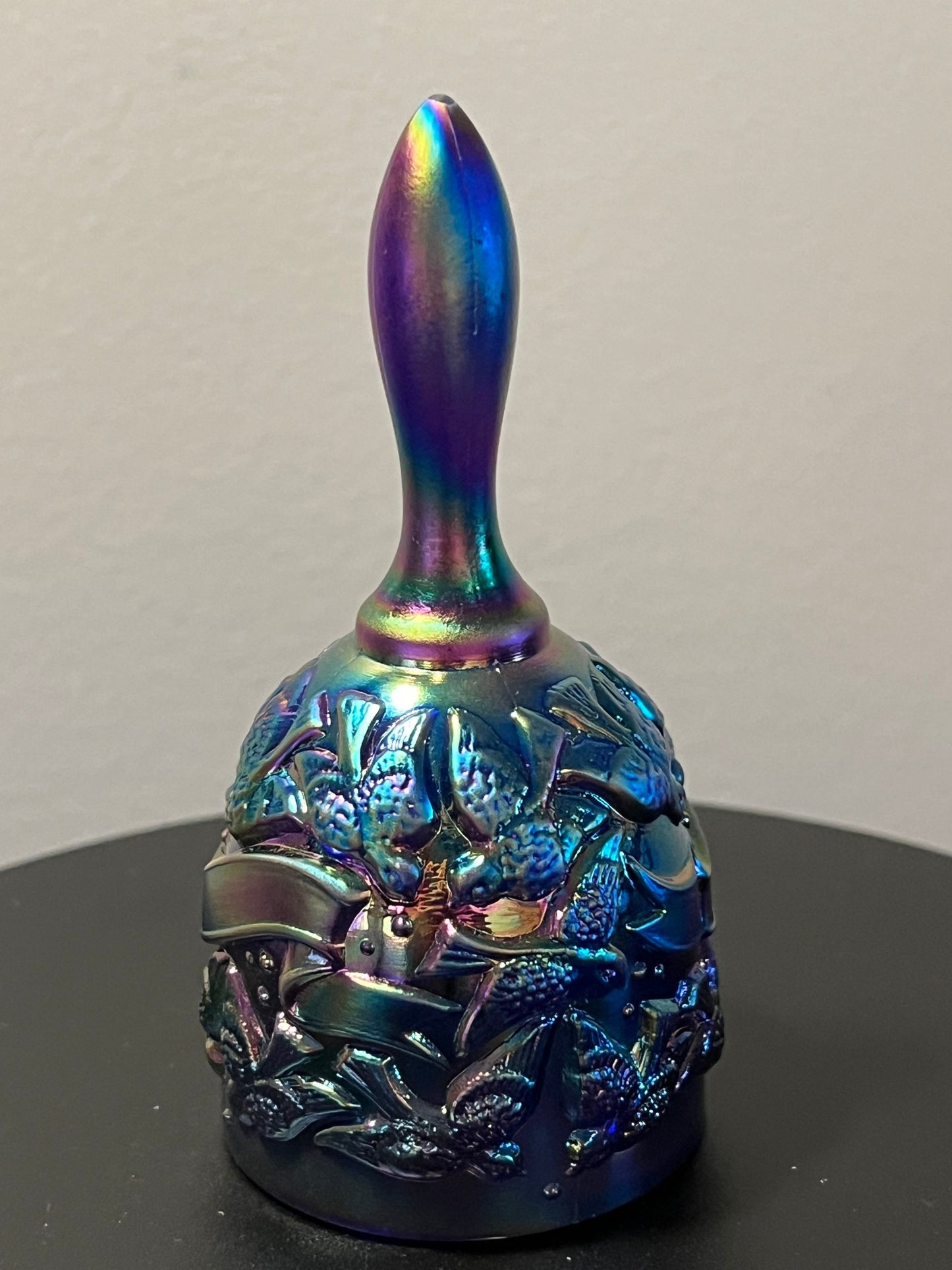Vintage Fenton Iridescent Red Carnival Glass Bell Glass Art Lover Antiques and Vintage