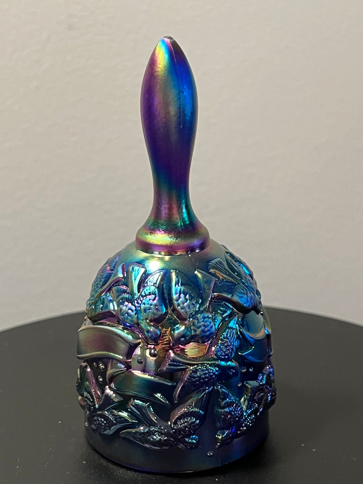 Vintage Fenton Iridescent Red Carnival Glass Bell Glass Art Lover Antiques and Vintage