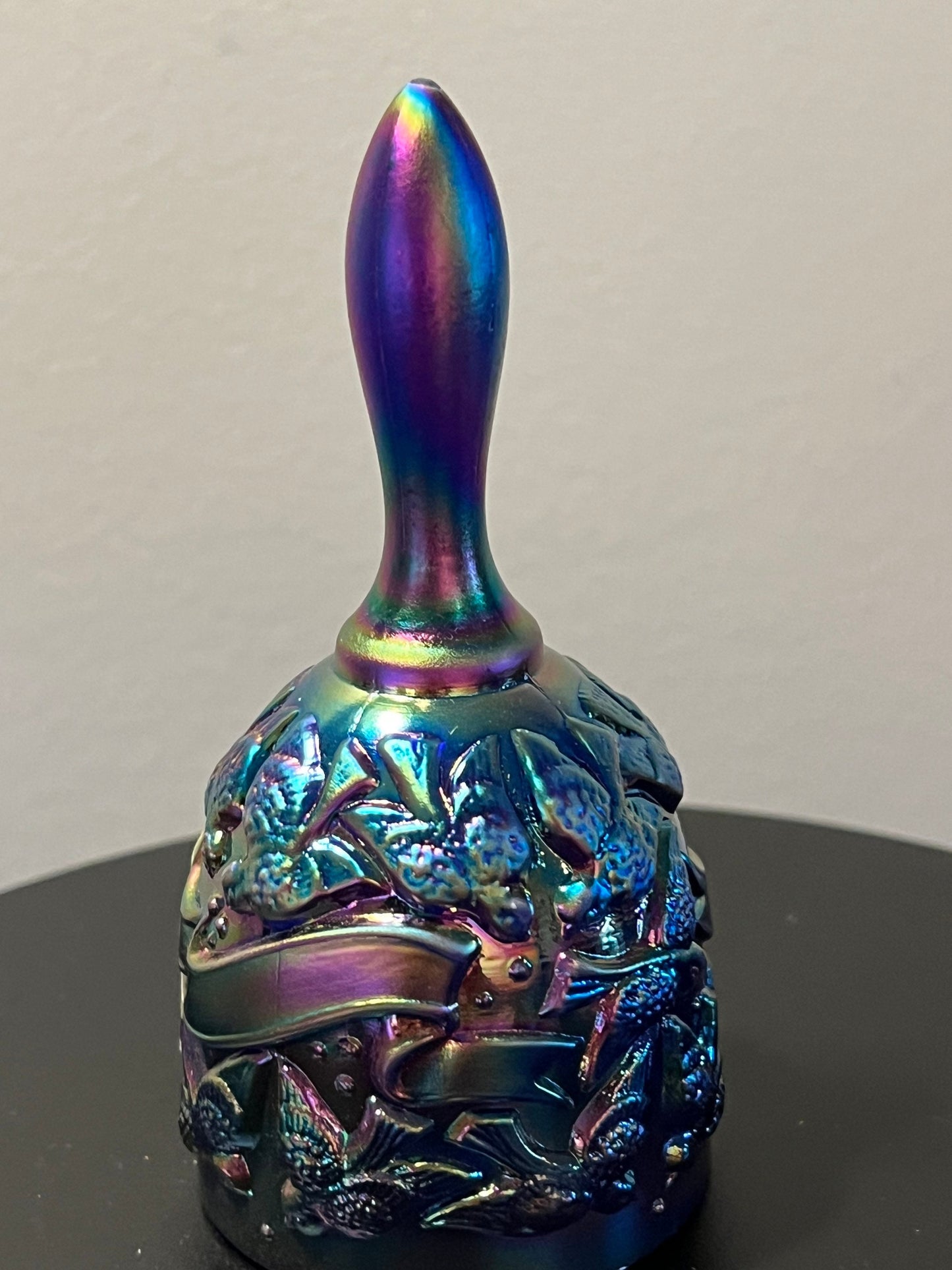 Vintage Fenton Iridescent Red Carnival Glass Bell Glass Art Lover Antiques and Vintage