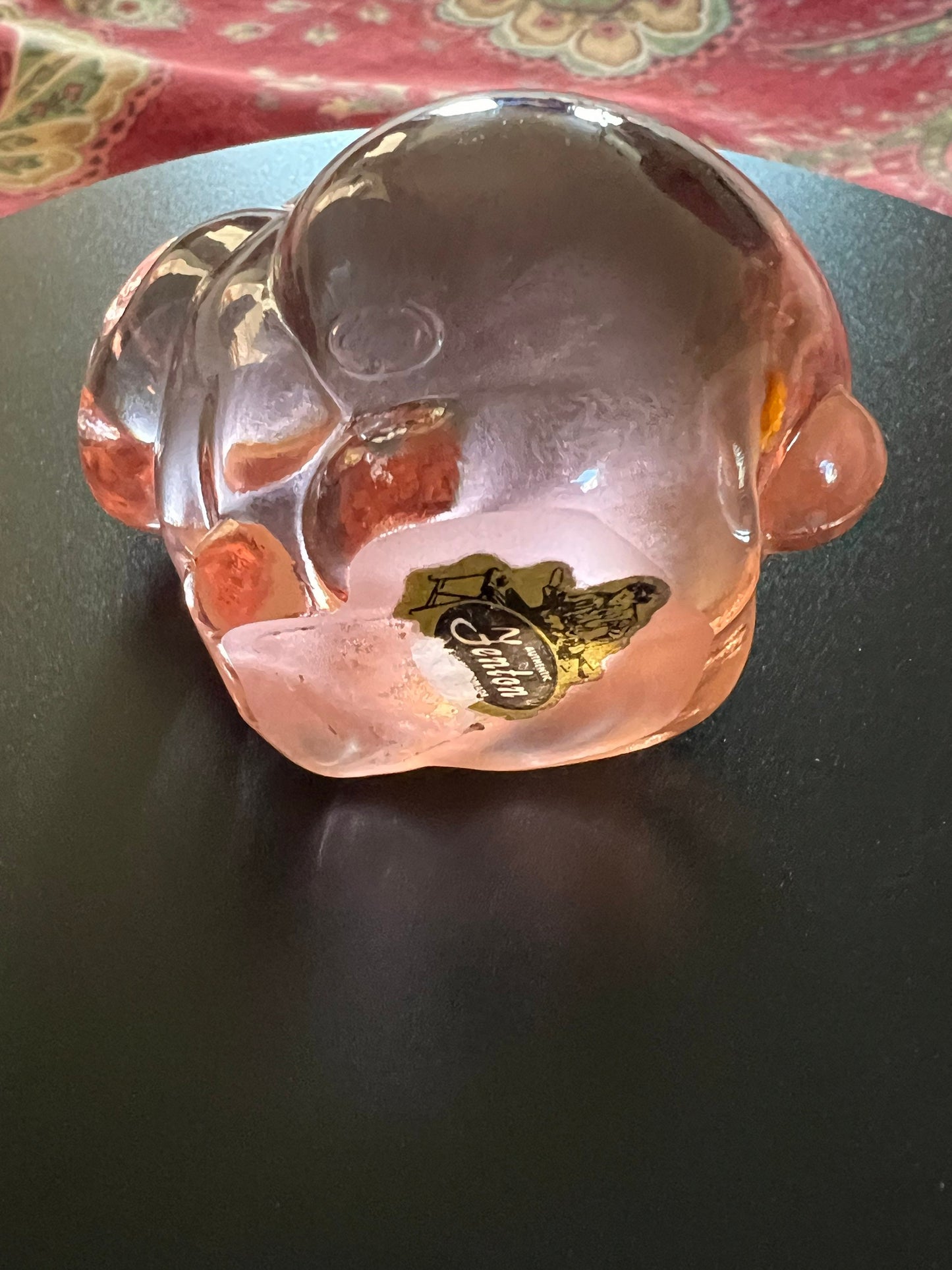 Vintage Fenton Glass Pink  Rabbit Cranberry Bunny Glass Art Lover Antiques and Vintage