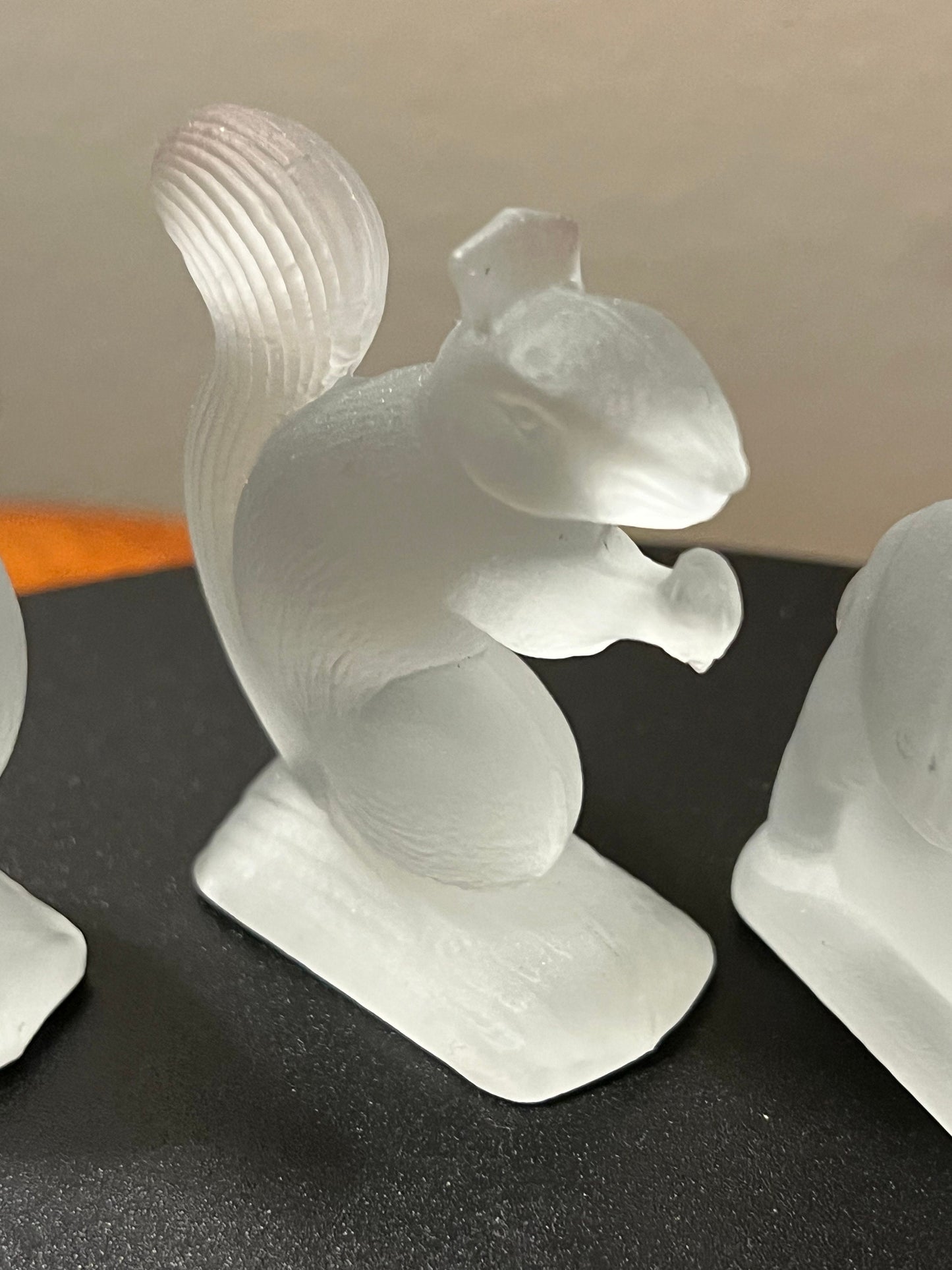 Vintage LE Smith Frosted Glass Animals Collection of 5 Scotty Dog Horse Elephant Rooster Squirrel Glass Art Lover Antiques and Vintage