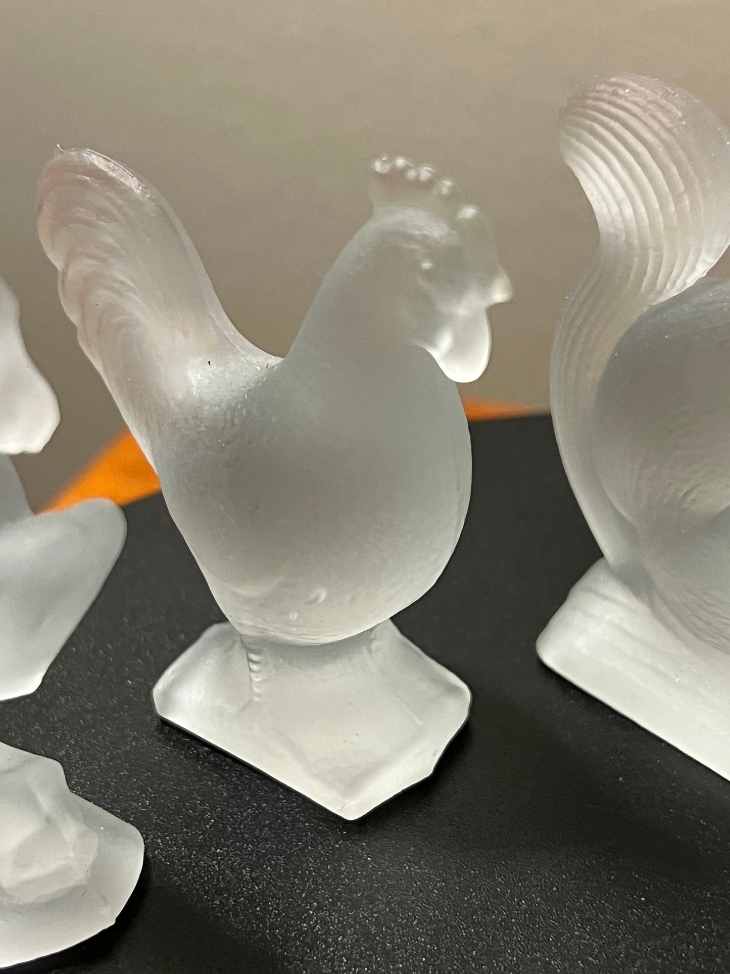 Vintage LE Smith Frosted Glass Animals Collection of 5 Scotty Dog Horse Elephant Rooster Squirrel Glass Art Lover Antiques and Vintage