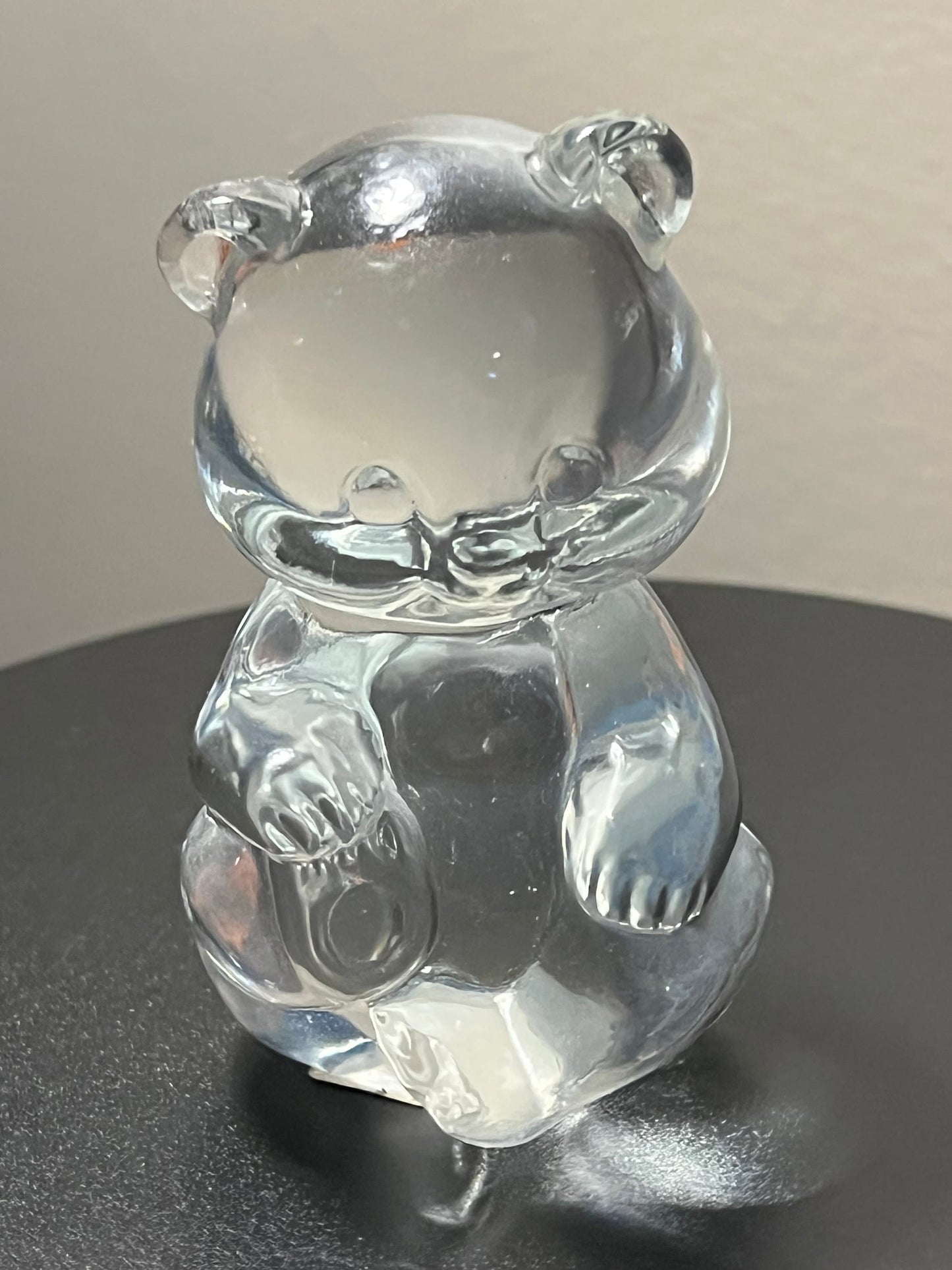 Vintage Fenton Clear Glass Bear Cub Animal Glass Art Paperweight Lover Antiques and Vintage