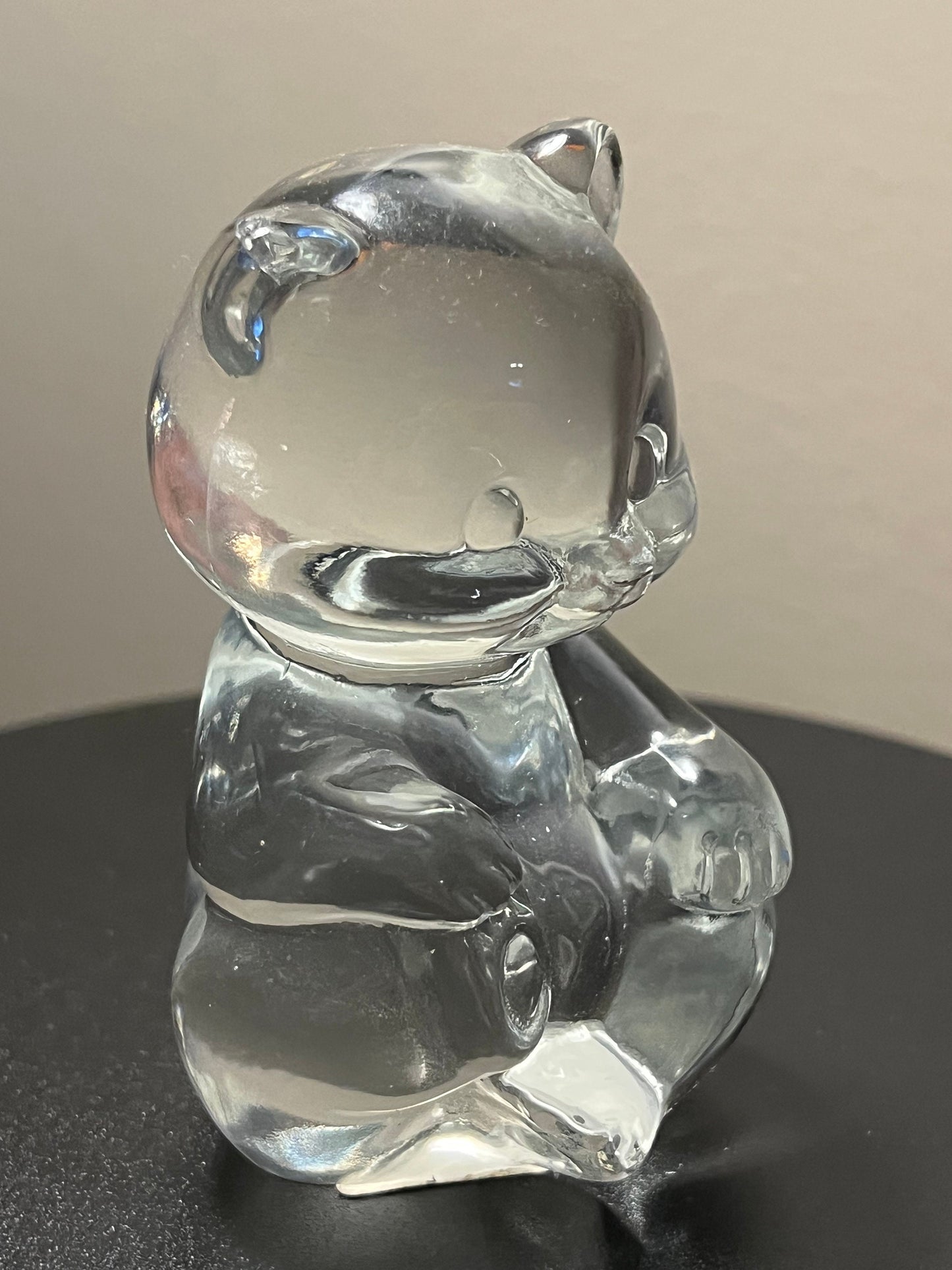 Vintage Fenton Clear Glass Bear Cub Animal Glass Art Paperweight Lover Antiques and Vintage