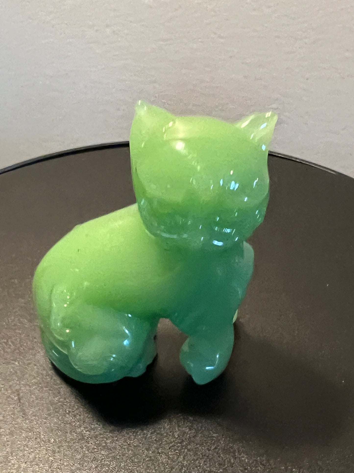 Vintage Jade Cat House of Faberge by the Franklin Mint Jadeite Cats Kitten Art Glass Animals Lover Antiques and Vintage