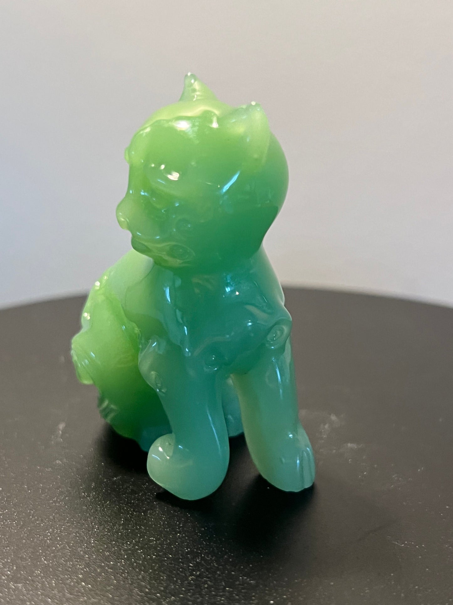 Vintage Jade Cat House of Faberge by the Franklin Mint Jadeite Cats Kitten Art Glass Animals Lover Antiques and Vintage