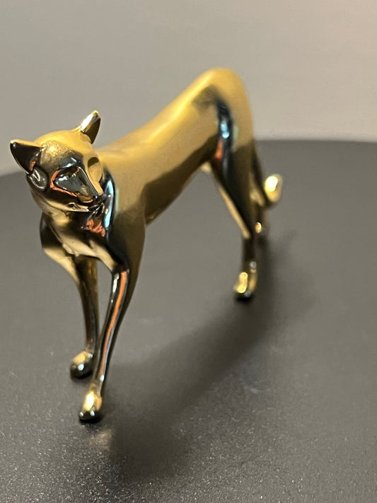 Vintage Brass Cat House of Faberge by the Franklin Mint Cats of all kinds polished brass Cats Kitten Art Glass Lover Antiques and Vintage