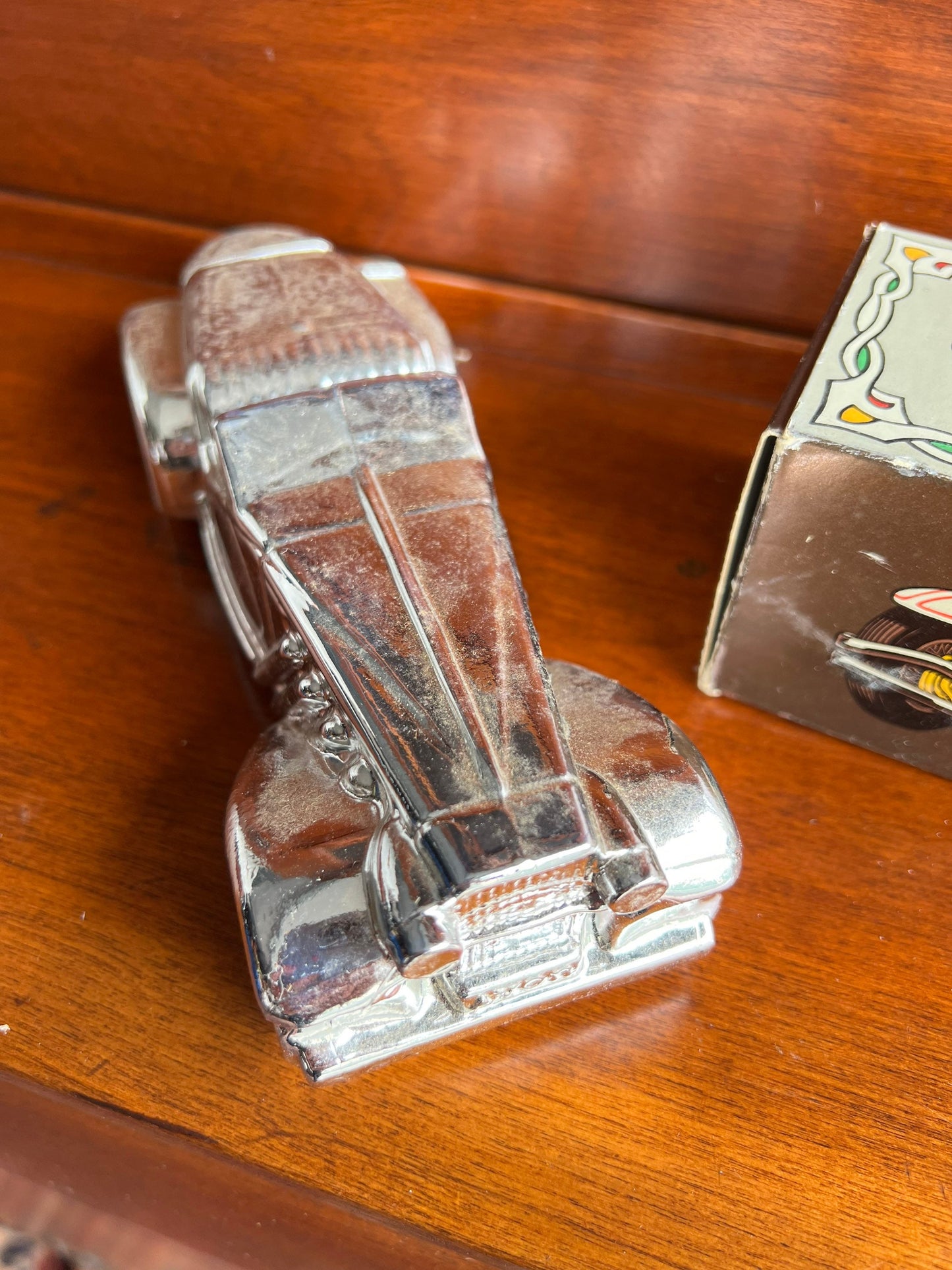 Vintage Avon Silver Duesenberg Car Decanter Wild Country After Shave 6 ounces original box full bottle Perfume Lover Antiques and Vintage