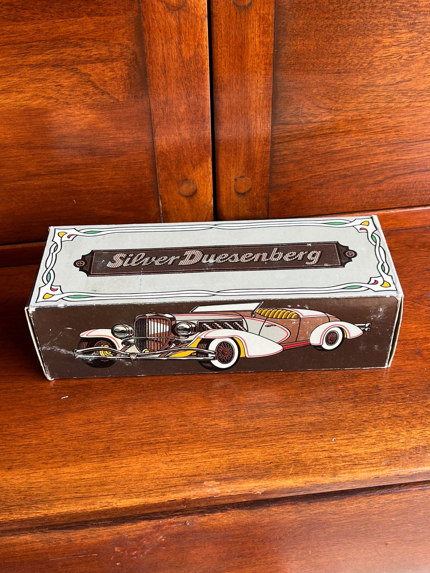 Vintage Avon Silver Duesenberg Car Decanter Wild Country After Shave 6 ounces original box full bottle Perfume Lover Antiques and Vintage