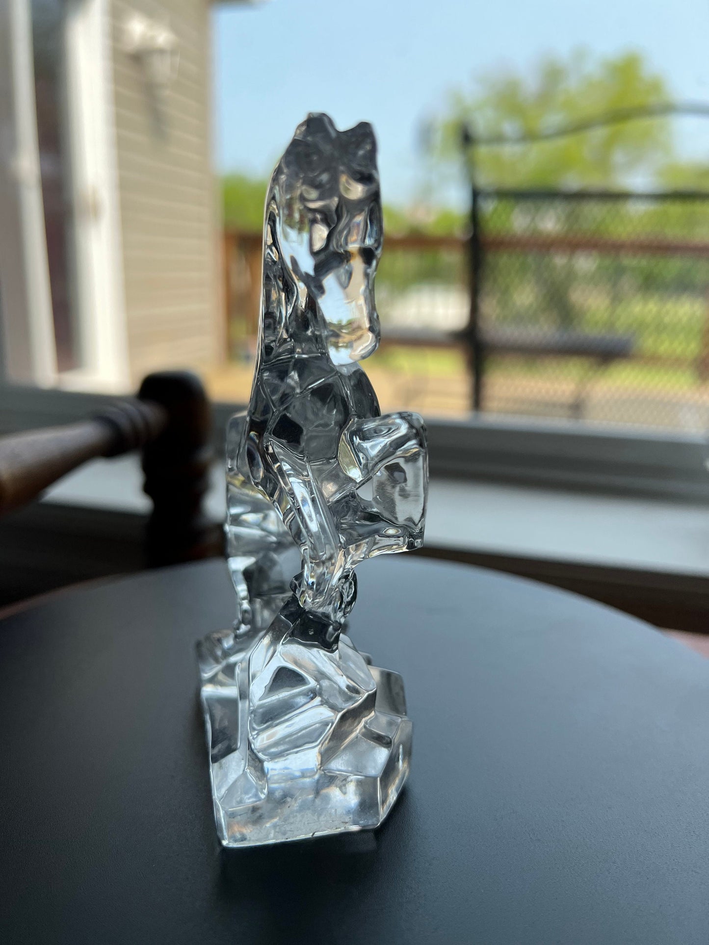 Vintage Horse Glass Art, Horses Art Glass Standing Upright, Lover Antiques and Vintage