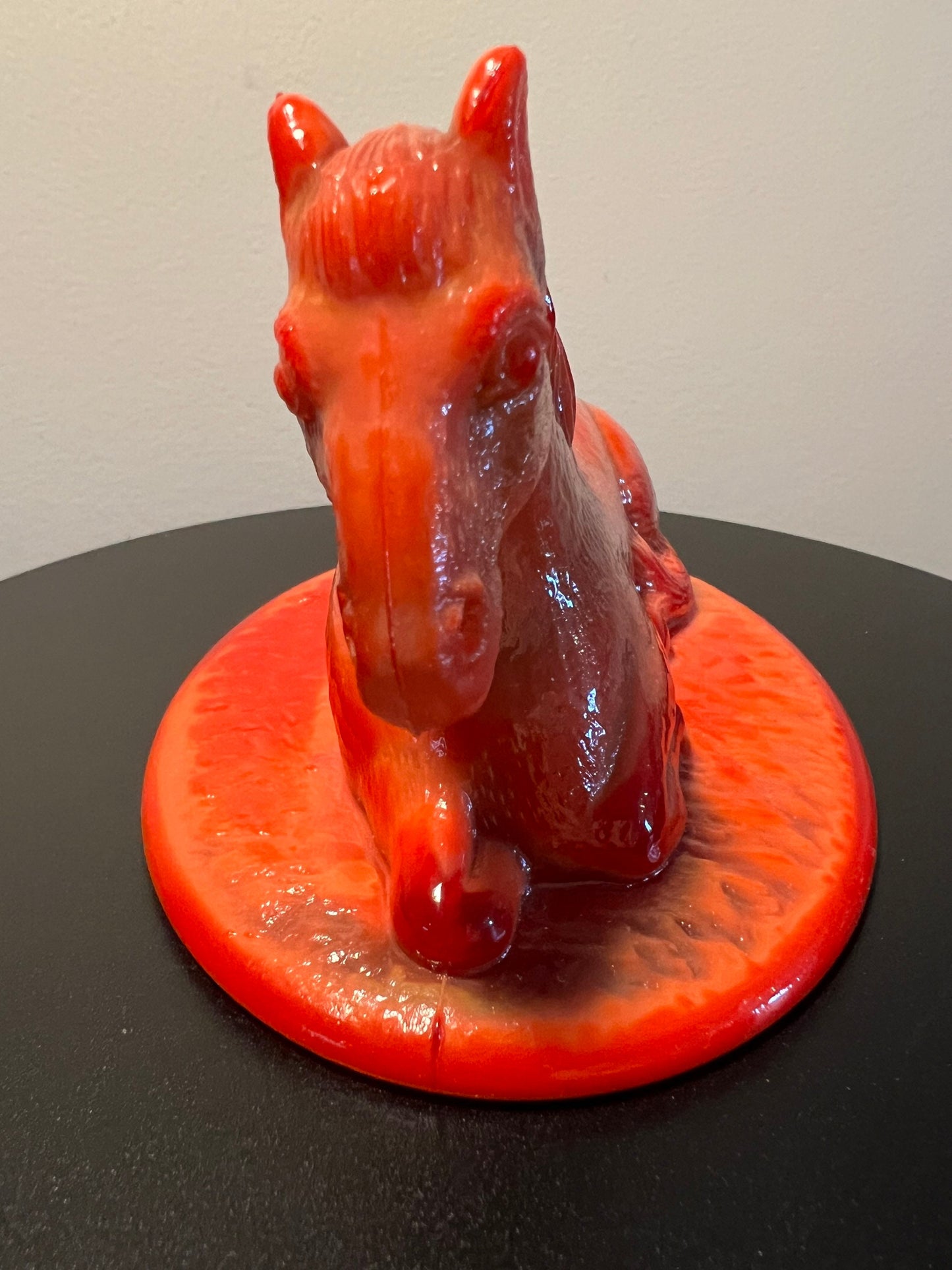 Vintage Horse Figurine Summit Art Orange Slag Glass Amberina Lover Antiques and Vintage