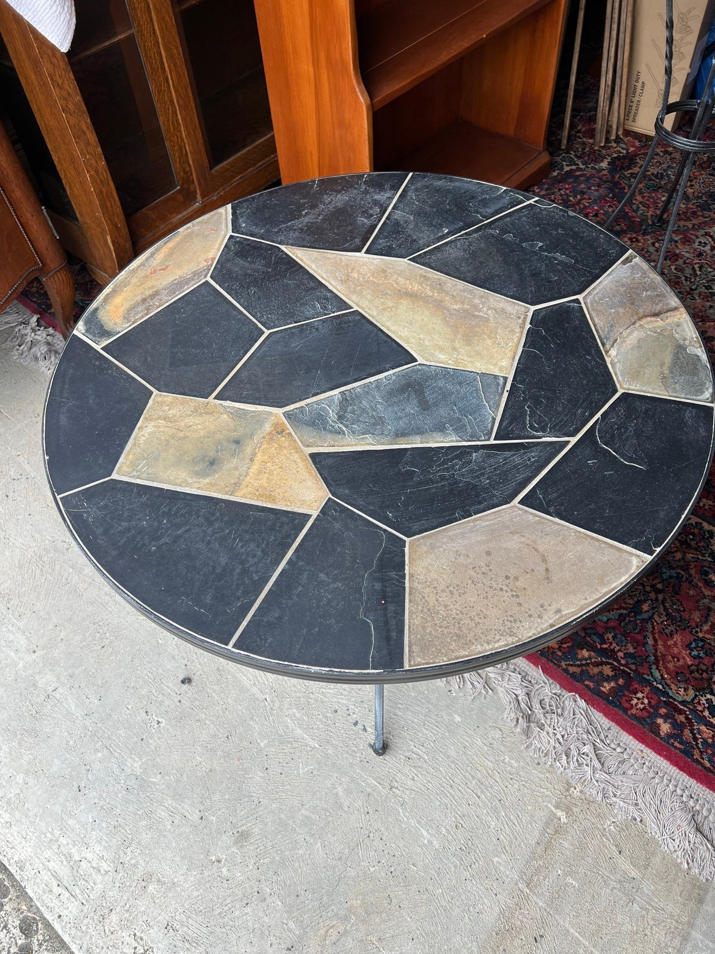 Vintage Stone Mosaic Table Set of 3 Tables Coffee Table, End Tables Lover Antiques and Vintage furniture