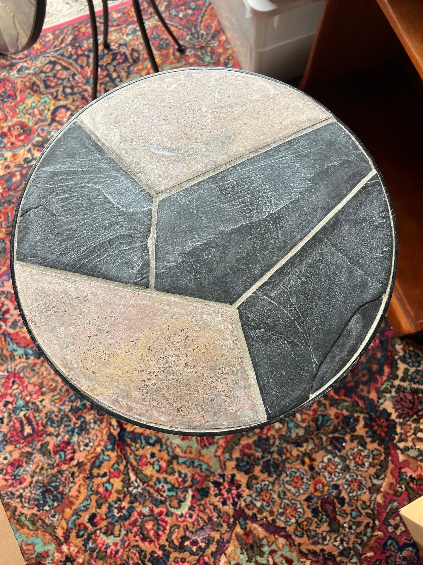 Vintage Stone Mosaic Table Set of 3 Tables Coffee Table, End Tables Lover Antiques and Vintage furniture
