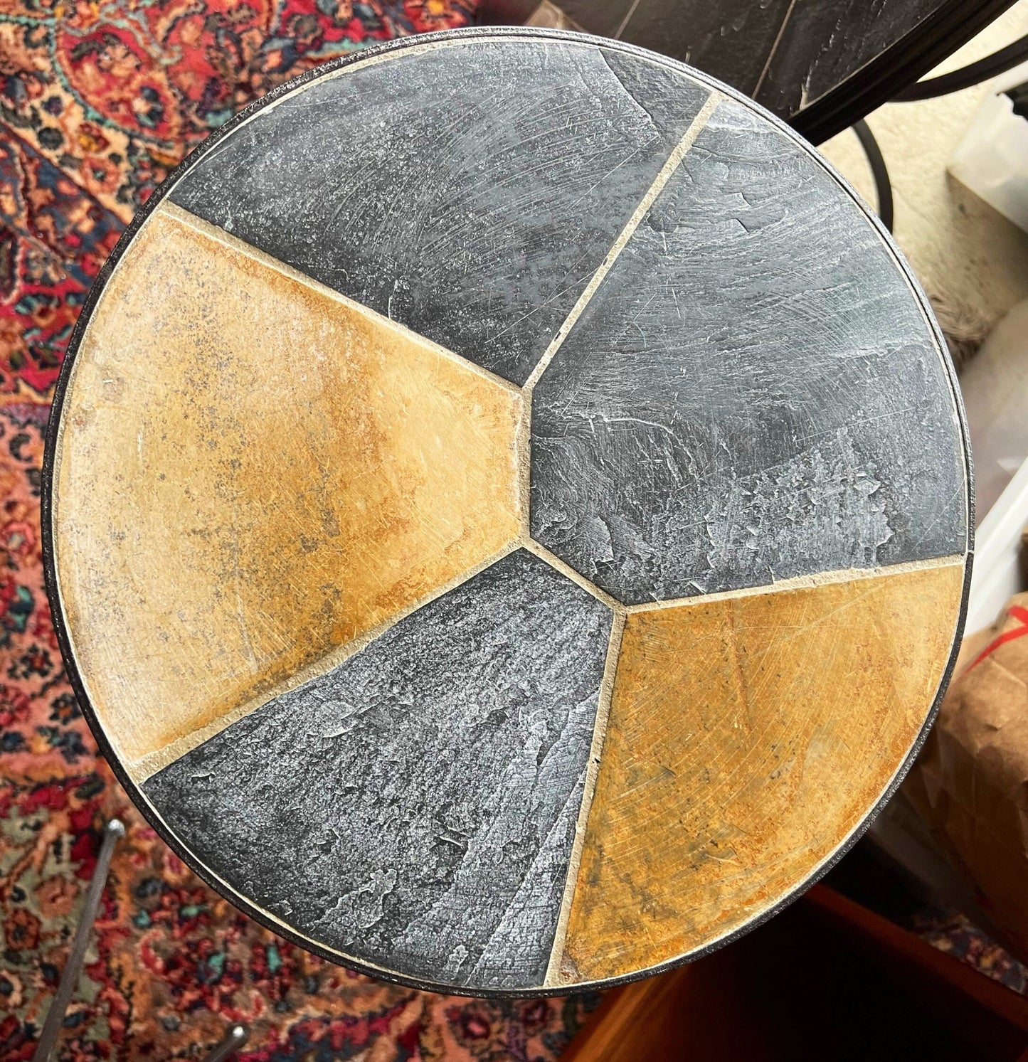 Vintage Stone Mosaic Table Set of 3 Tables Coffee Table, End Tables Lover Antiques and Vintage furniture