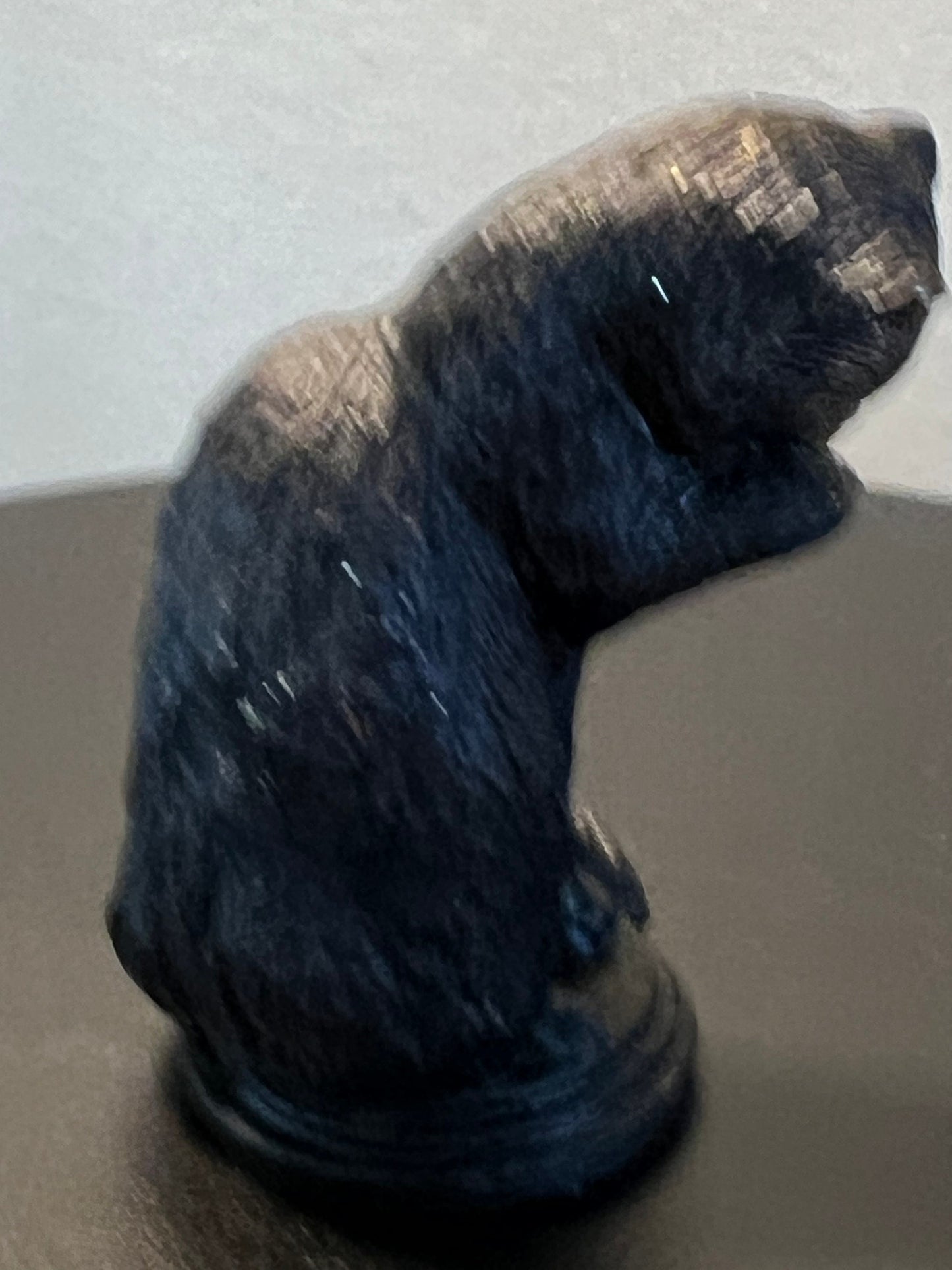 Vintage Pewter Sitting Cat Licking Its Paw by the Franklin Mint Statue Figurine Cats Kitten Art Lover Antiques and Vintage