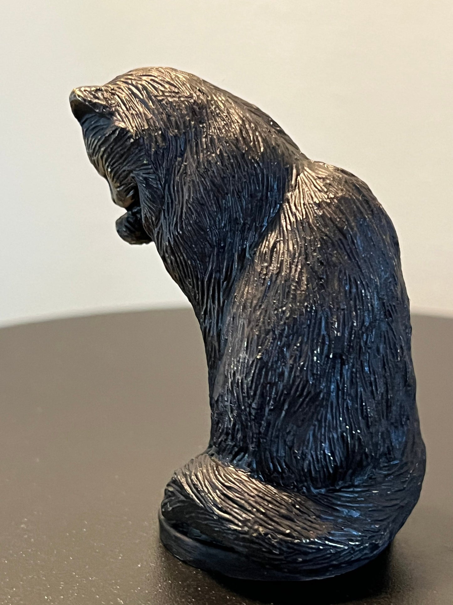 Vintage Pewter Sitting Cat Licking Its Paw by the Franklin Mint Statue Figurine Cats Kitten Art Lover Antiques and Vintage