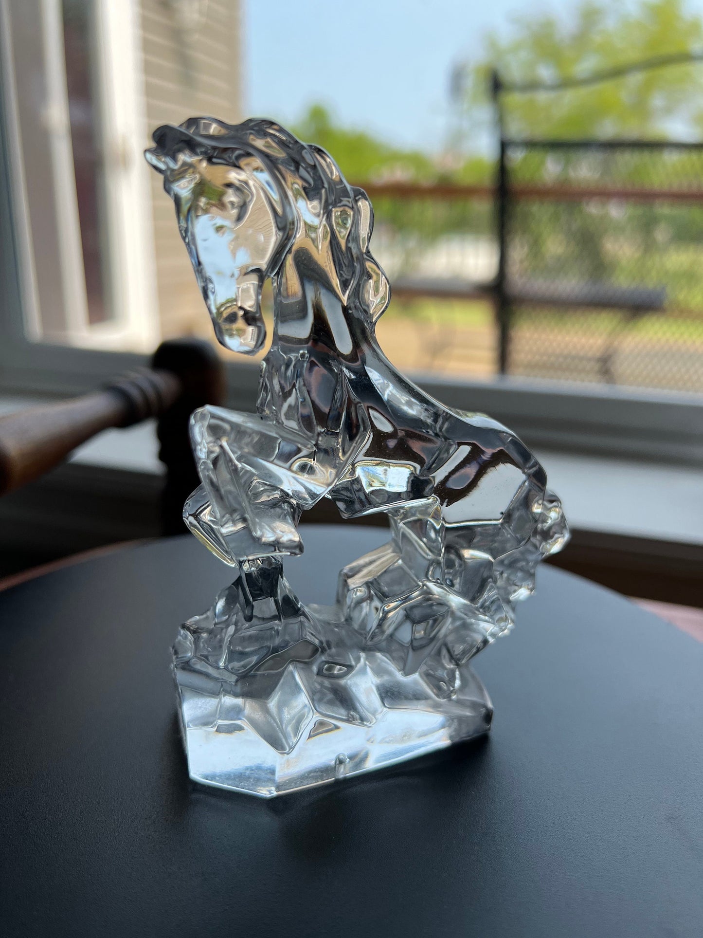 Vintage Horse Glass Art, Horses Art Glass Standing Upright, Lover Antiques and Vintage
