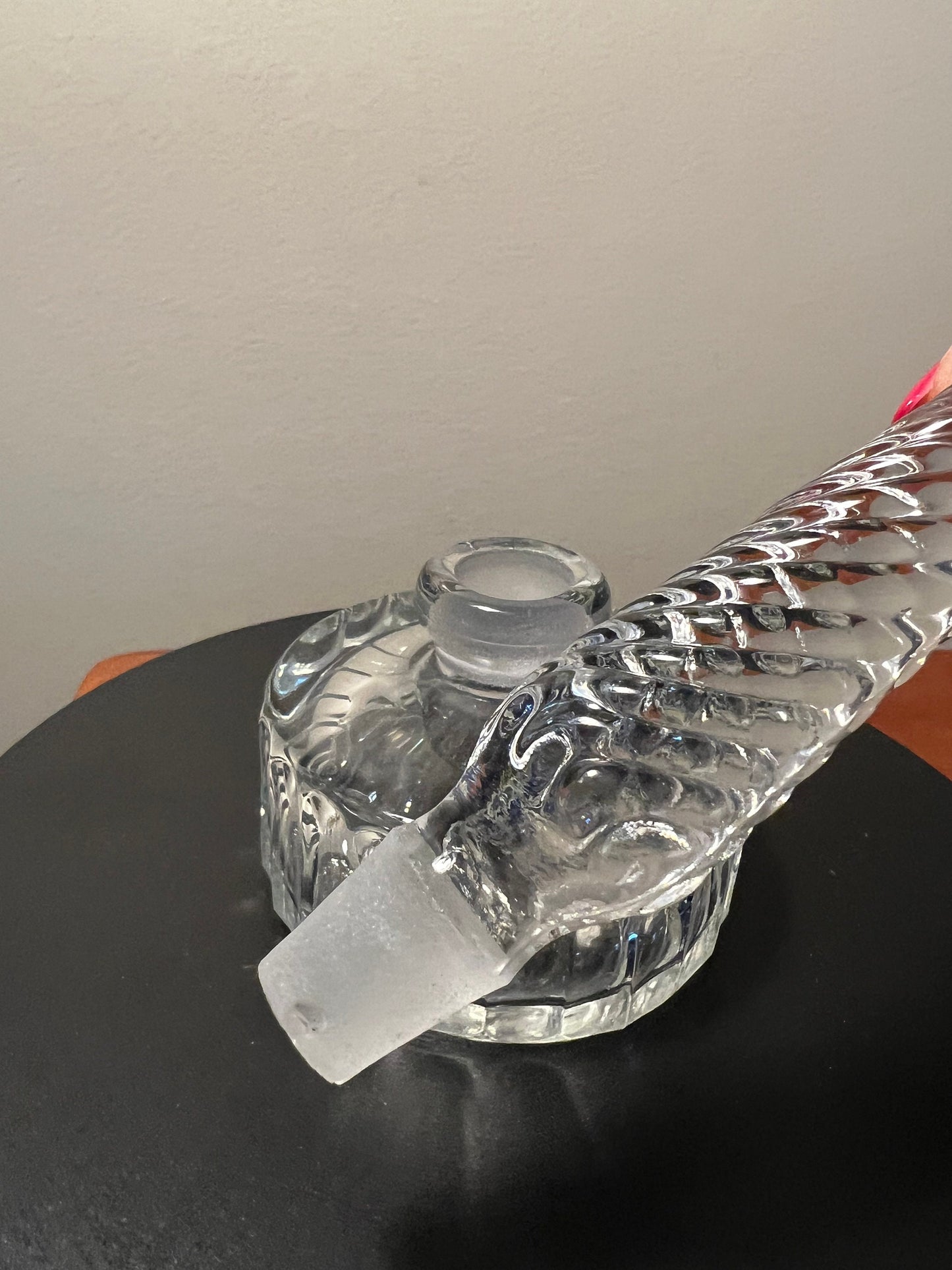 Vintage Crystal Cut Glass Perfume Bottle Cologne with Air Twisted Stopper Modern Pairpoint Glass Lover Antiques and Vintage