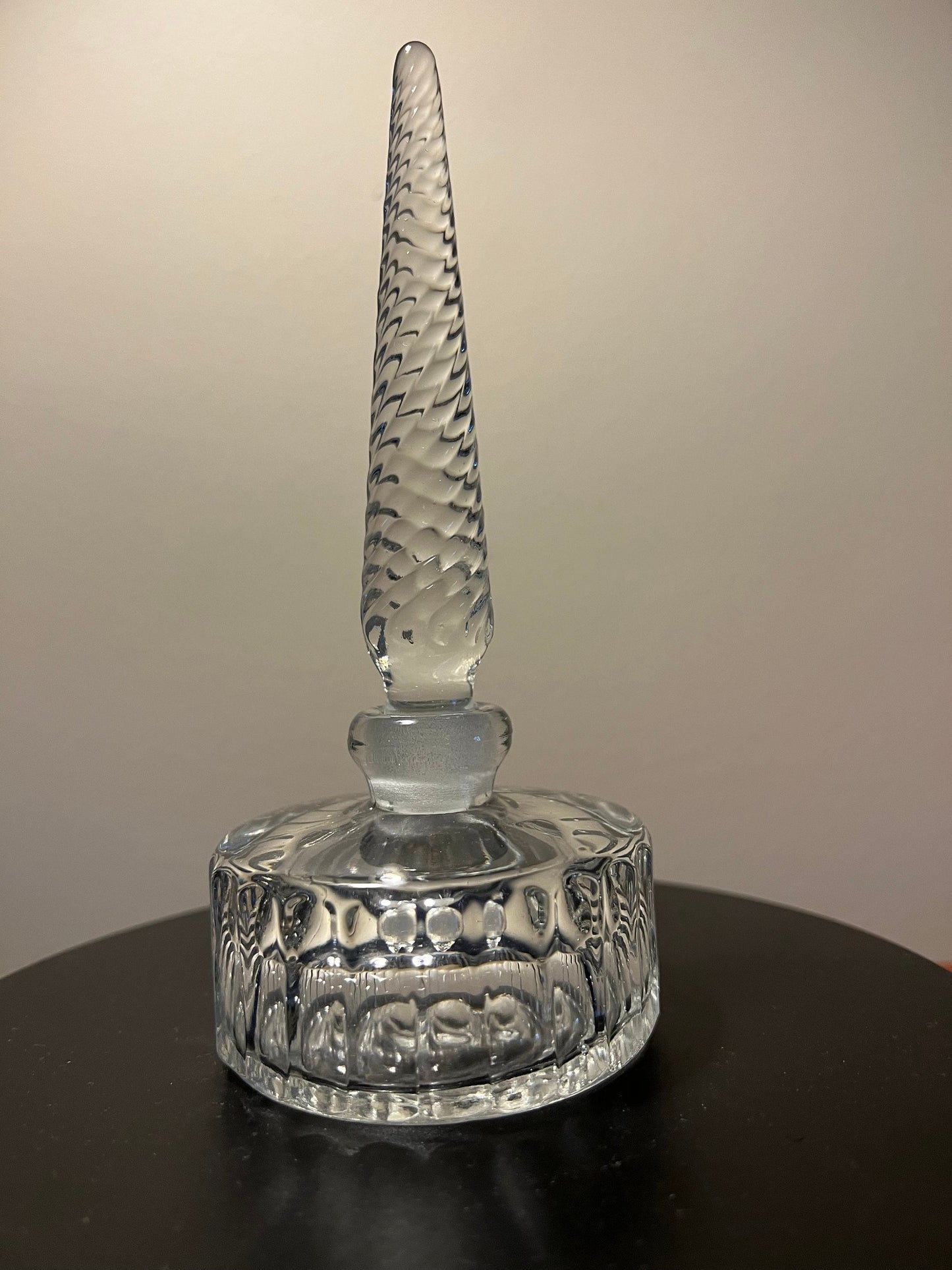 Vintage Crystal Cut Glass Perfume Bottle Cologne with Air Twisted Stopper Modern Pairpoint Glass Lover Antiques and Vintage