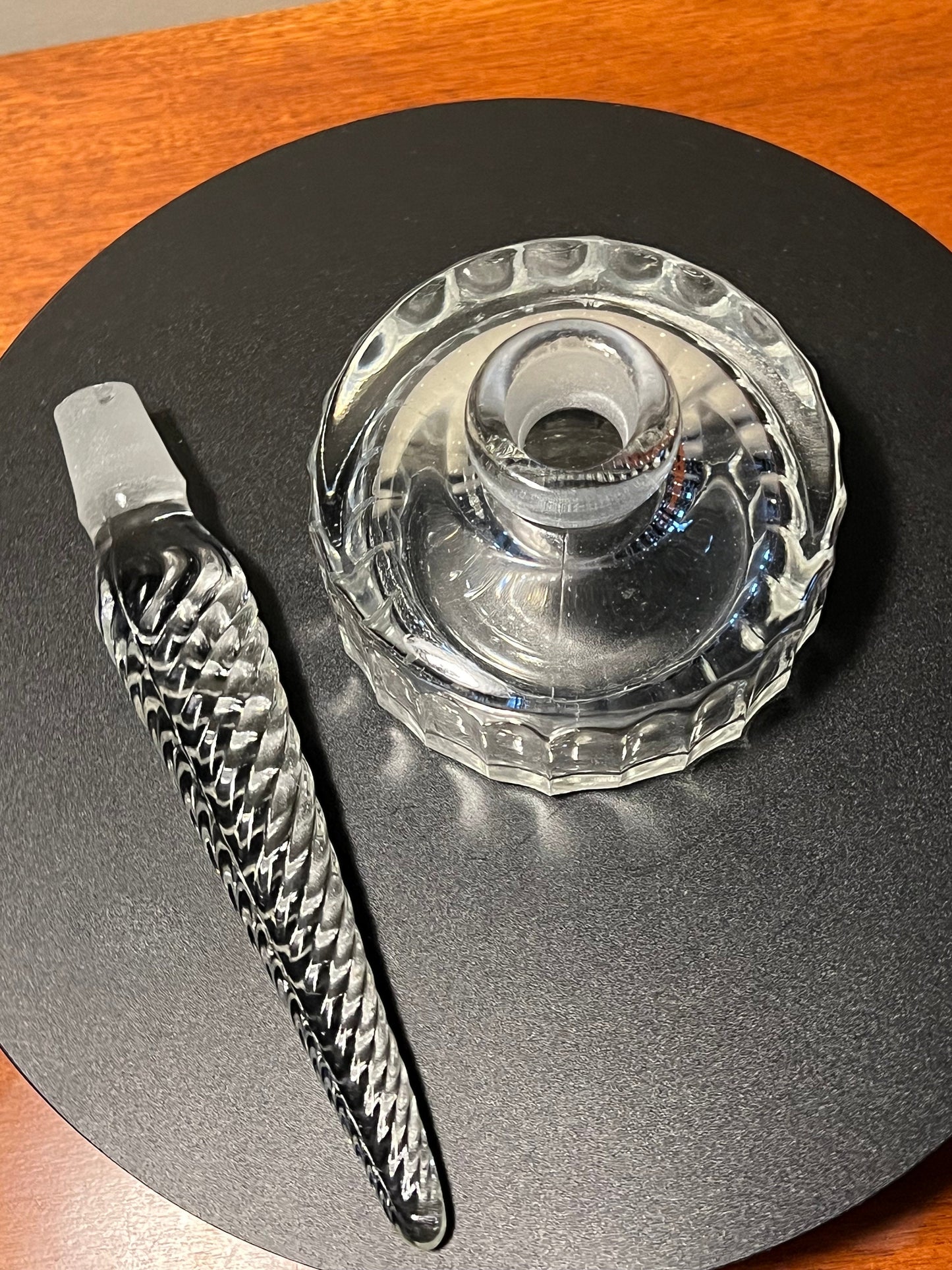 Vintage Crystal Cut Glass Perfume Bottle Cologne with Air Twisted Stopper Modern Pairpoint Glass Lover Antiques and Vintage