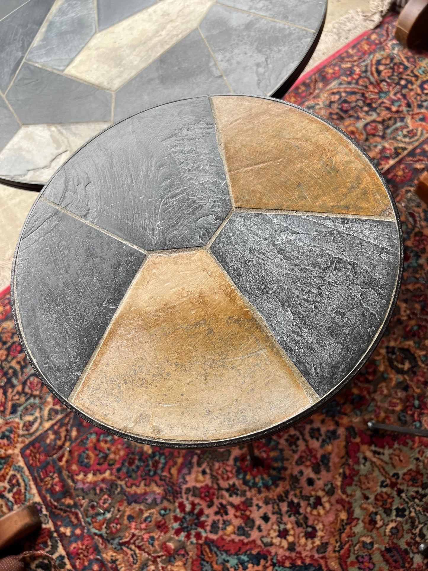 Vintage Stone Mosaic Table Set of 3 Tables Coffee Table, End Tables Lover Antiques and Vintage furniture