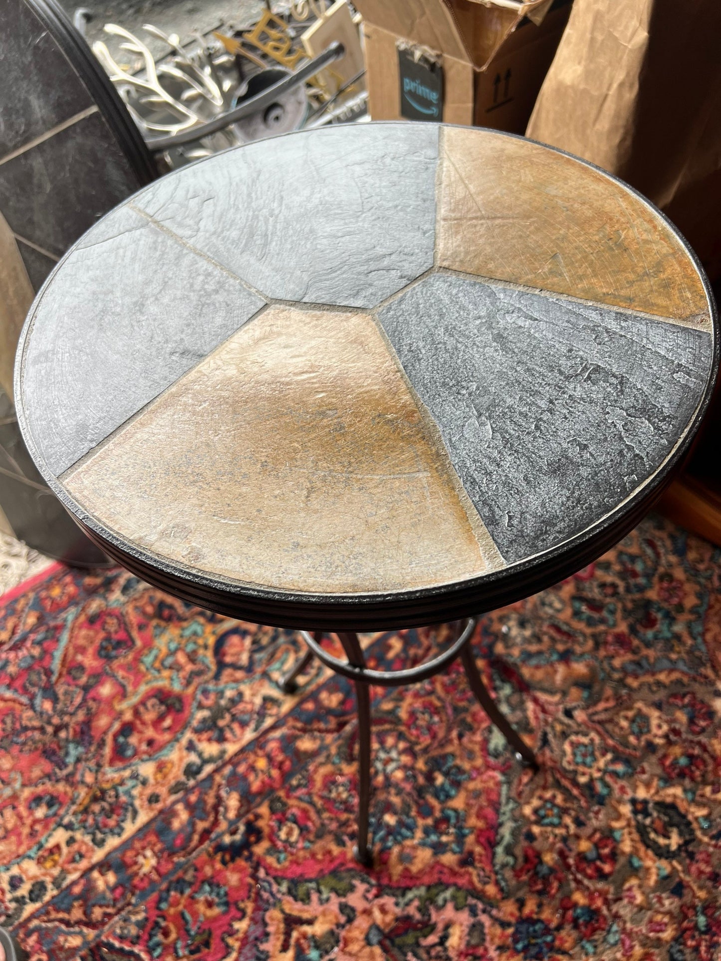 Vintage Stone Mosaic Table Set of 3 Tables Coffee Table, End Tables Lover Antiques and Vintage furniture