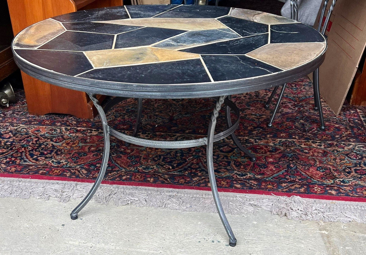 Vintage Stone Mosaic Table Set of 3 Tables Coffee Table, End Tables Lover Antiques and Vintage furniture