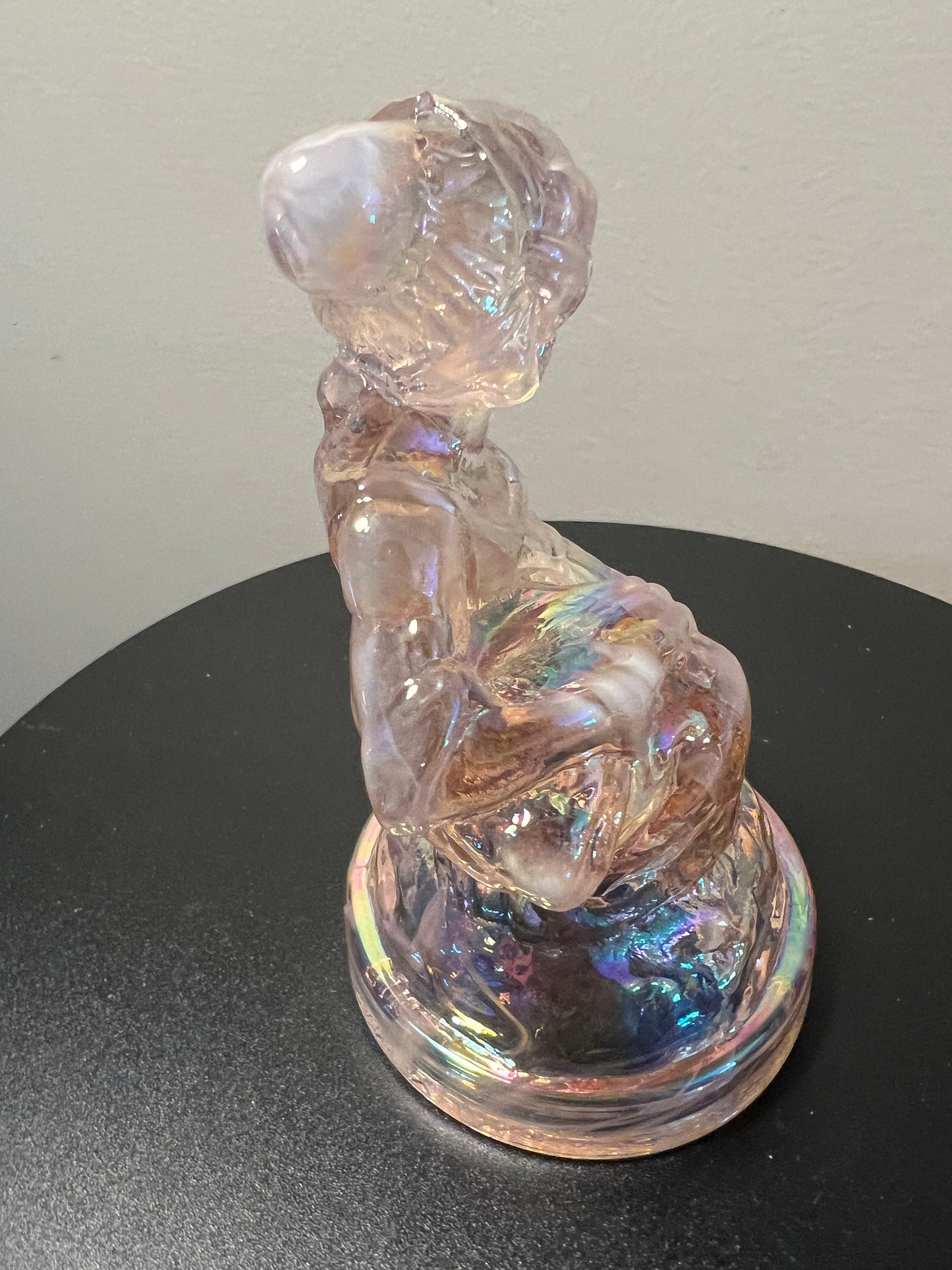 Vintage Little Women Cindy #2 Summit Art Pink Opalescent Russ Vogelsong Sculpture Art Glass Figurine  art Lover Antiques and Vintage