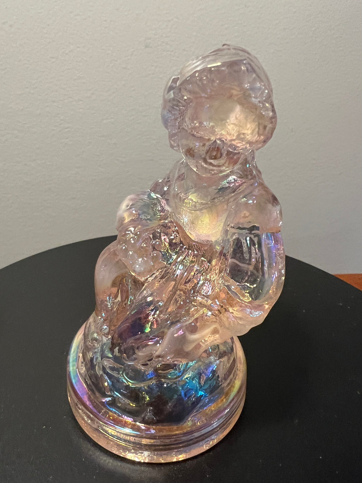 Vintage Little Women Cindy #2 Summit Art Pink Opalescent Russ Vogelsong Sculpture Art Glass Figurine  art Lover Antiques and Vintage