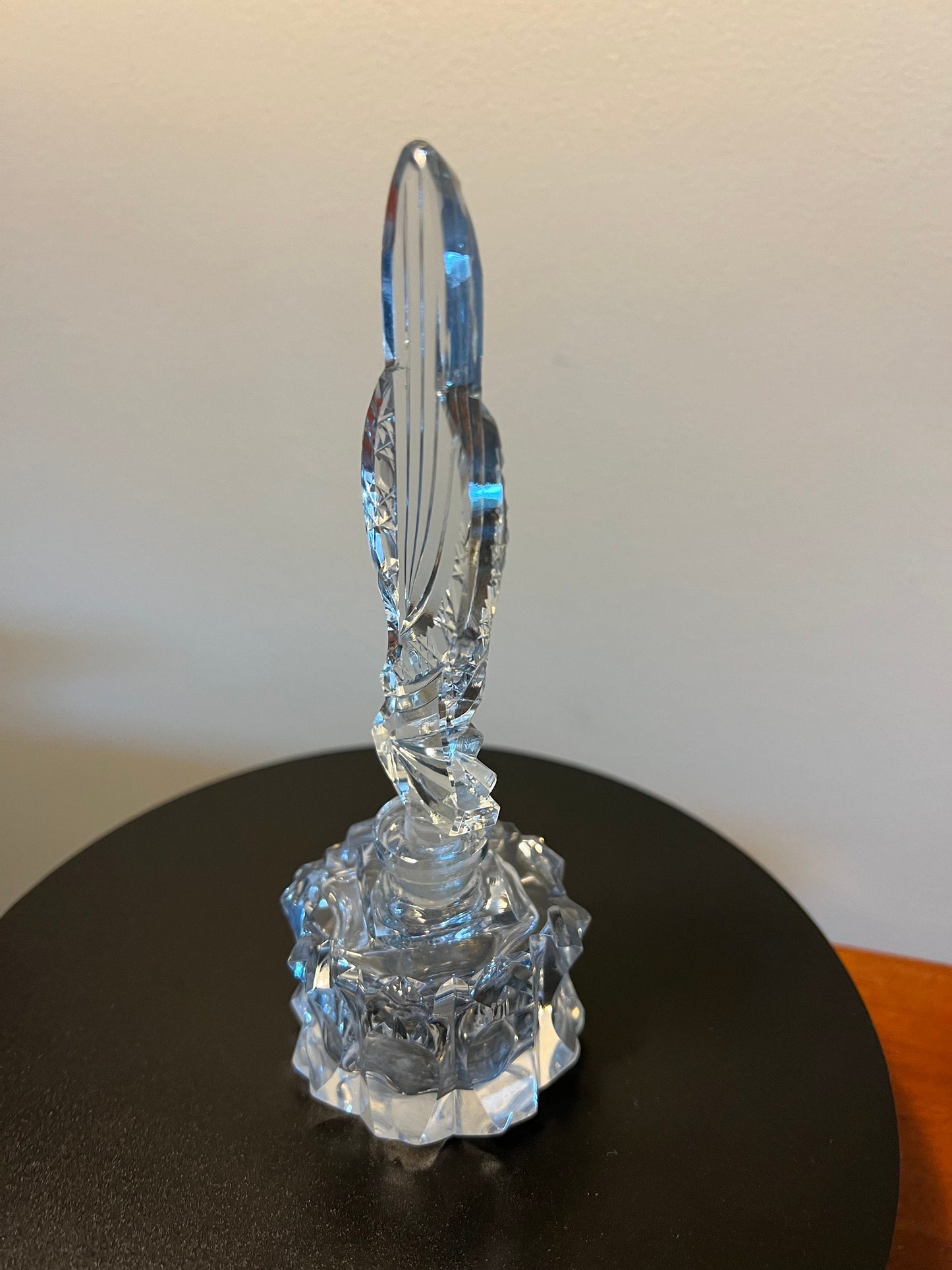 Vintage Cut Crystal Perfume Bottle with Etched Glass Stopper Top Glass Art Deco Lover Antiques and Vintage