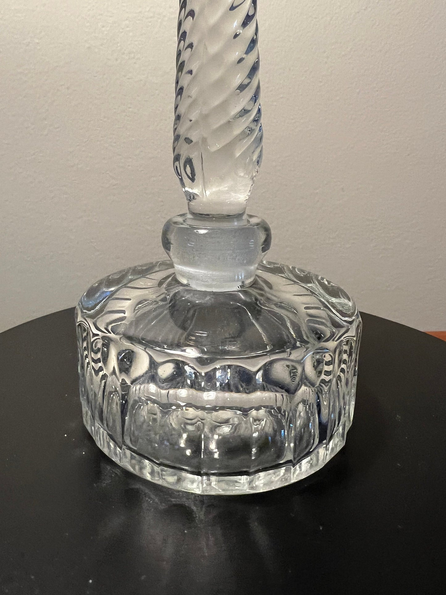 Vintage Crystal Cut Glass Perfume Bottle Cologne with Air Twisted Stopper Modern Pairpoint Glass Lover Antiques and Vintage