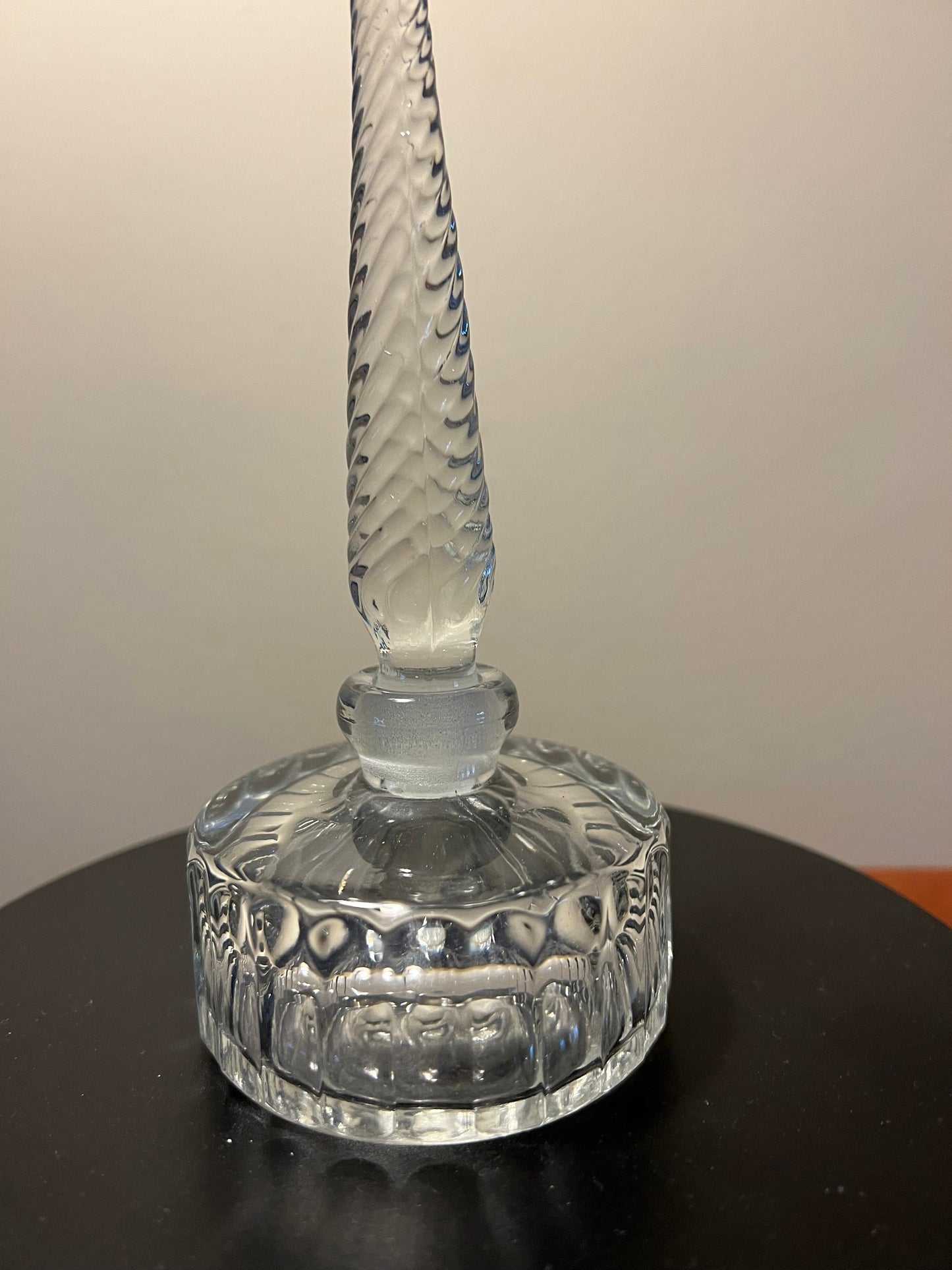 Vintage Crystal Cut Glass Perfume Bottle Cologne with Air Twisted Stopper Modern Pairpoint Glass Lover Antiques and Vintage