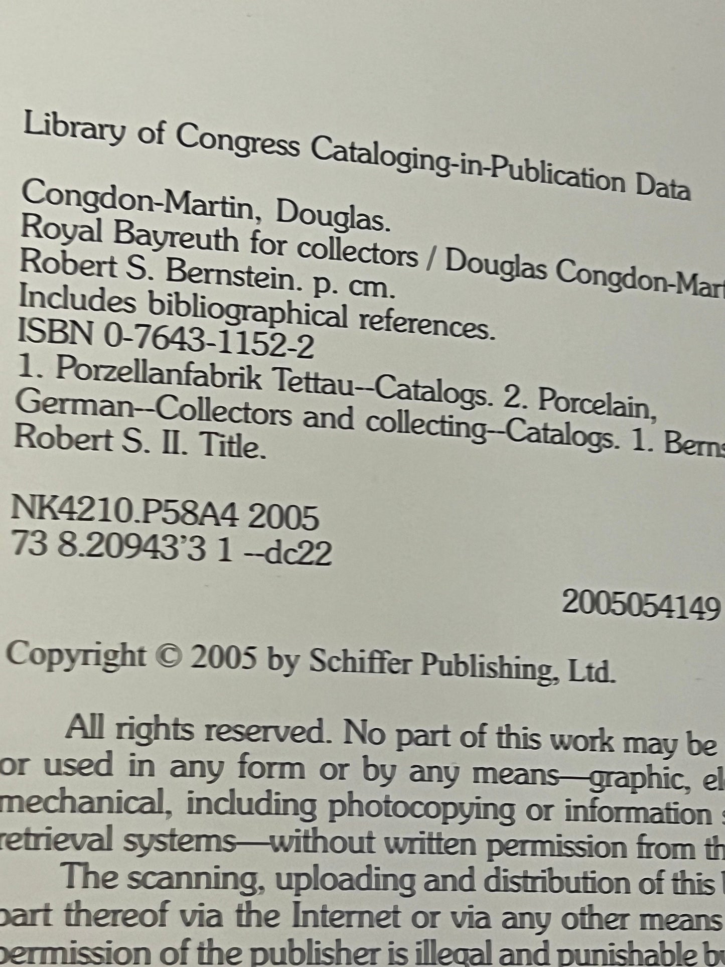 Popular Royal Bayreuth For Collectors Book Guide by Douglas Congdon-Martin with Robert Bernstein Art Glass Lover Antiques and Vintage
