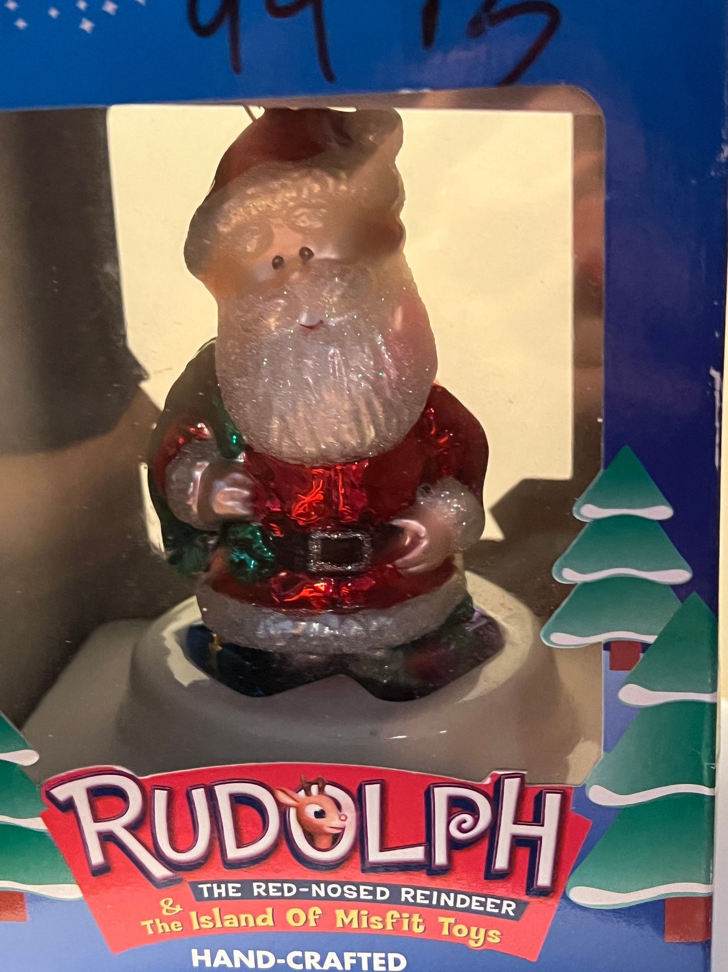 Vintage Santa Claus Ornament Rudolph The Red Nosed Reindeer by Brass Key Collection Made in USA Ornaments Rankin Bass Lover Antiques