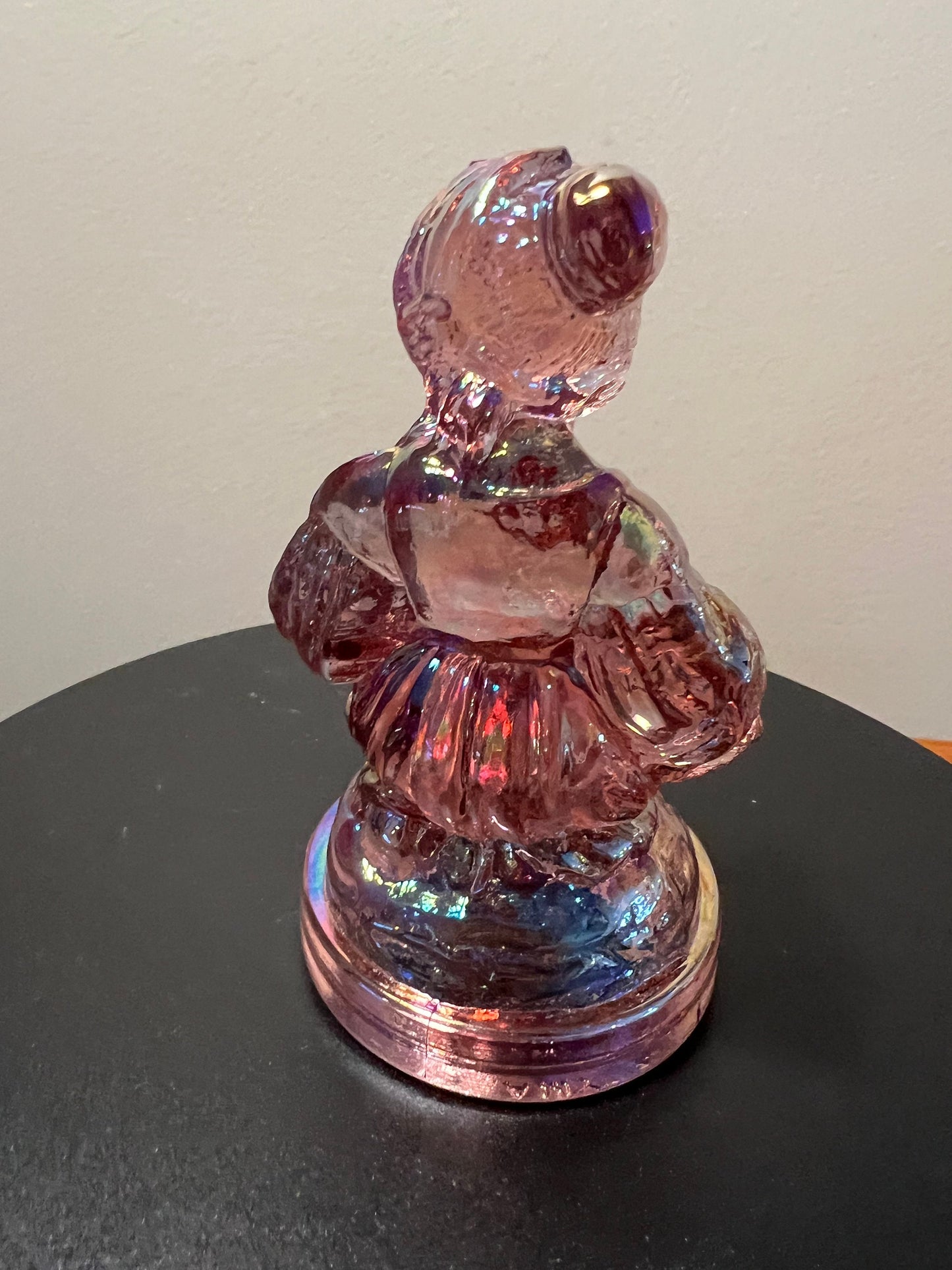 Vintage Little Women Amy Summit Art Iridescent Pink Glass Art Russ Vogelsong Sculpture Art Glass Figurine  art Lover Antiques and Vintage