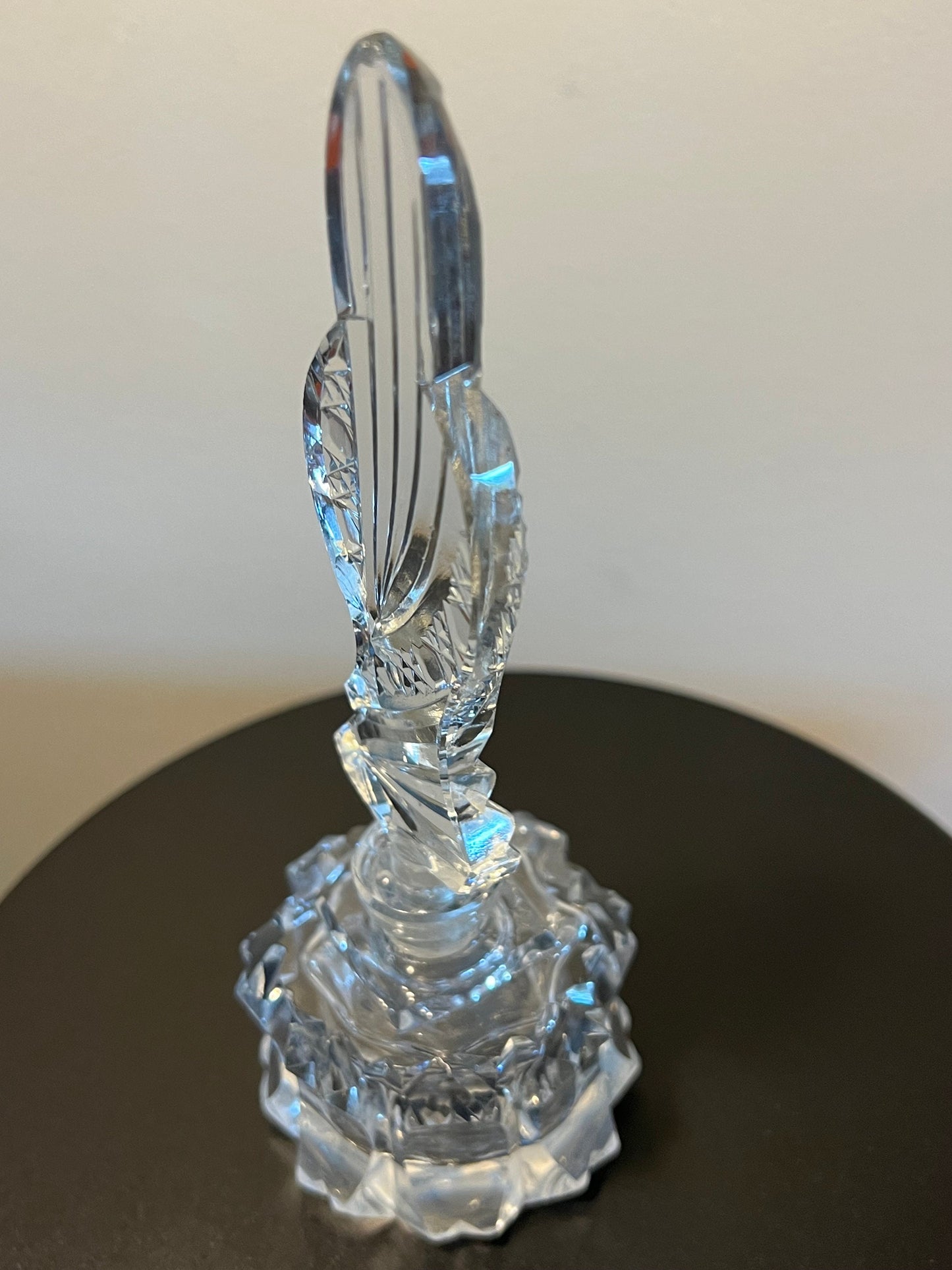 Vintage Cut Crystal Perfume Bottle with Etched Glass Stopper Top Glass Art Deco Lover Antiques and Vintage