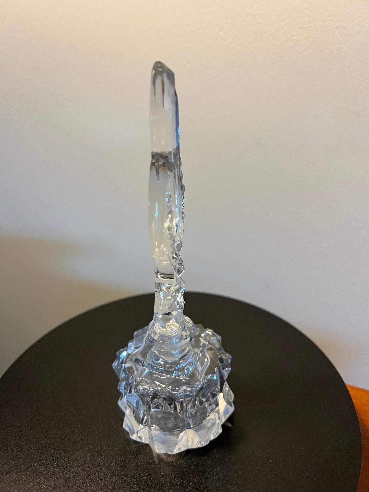 Vintage Cut Crystal Perfume Bottle with Etched Glass Stopper Top Glass Art Deco Lover Antiques and Vintage