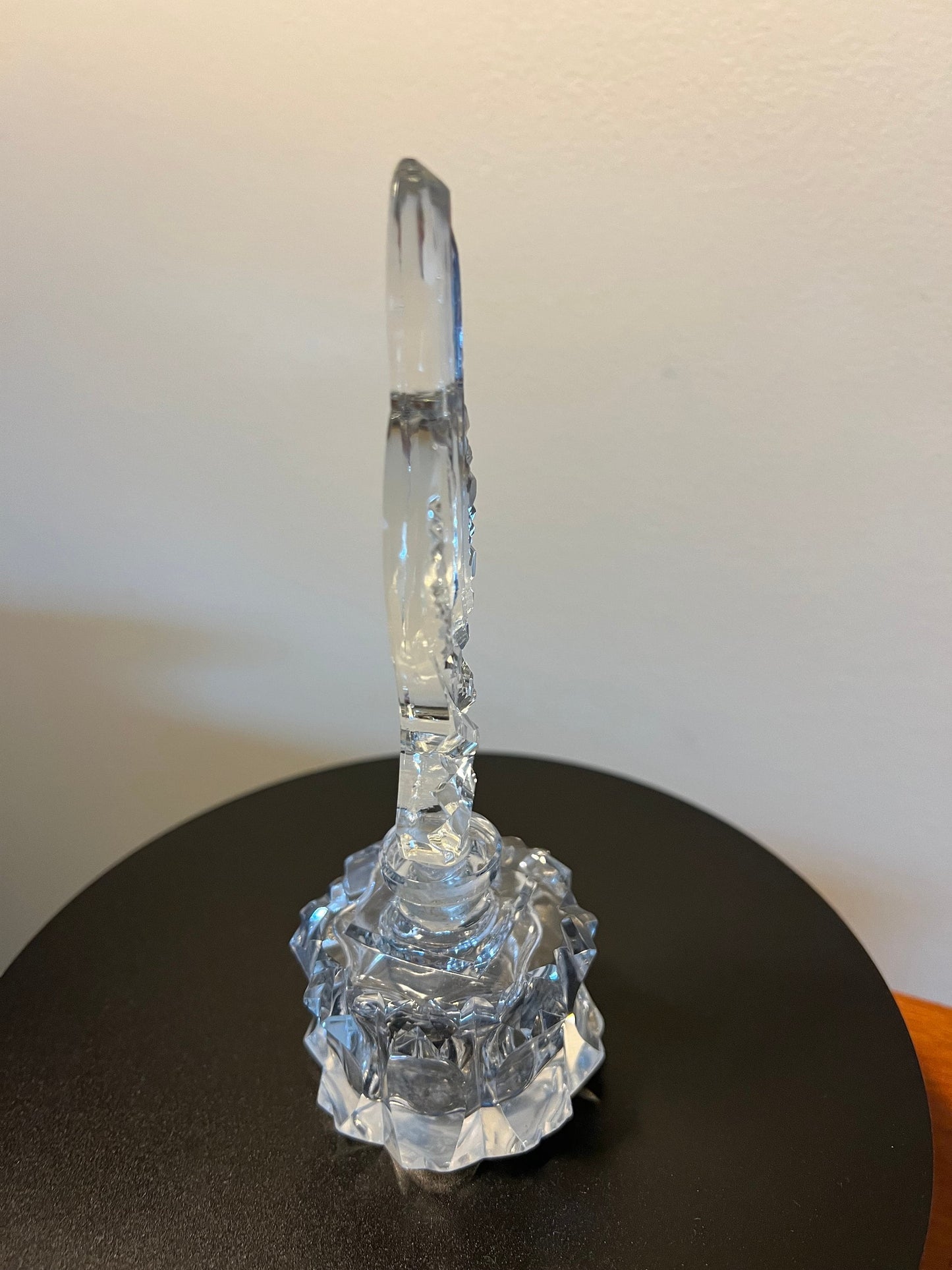 Vintage Cut Crystal Perfume Bottle with Etched Glass Stopper Top Glass Art Deco Lover Antiques and Vintage