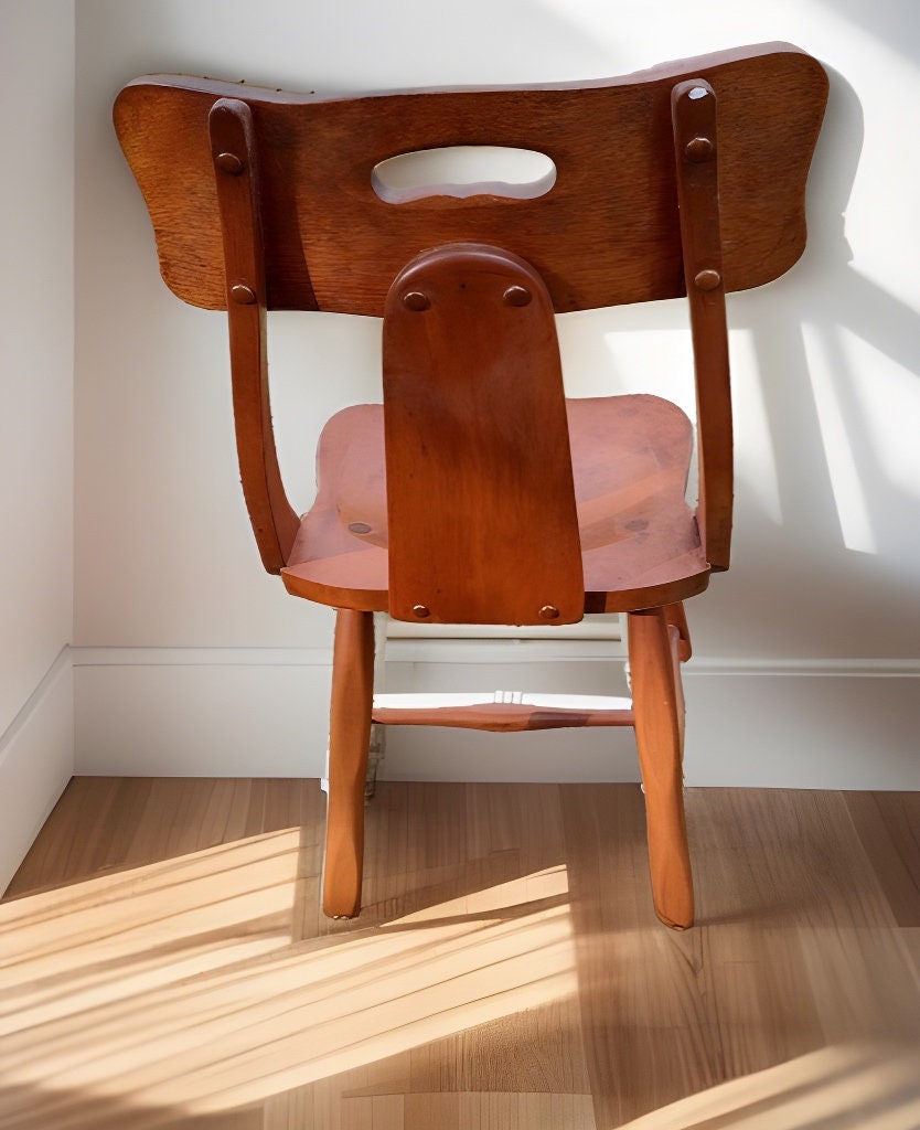 WR Dallas Chair, T-Back Chair, Brutalist Style, Mid Century Modern Chair, Cushman Style Chair, Wylie R. Dallas furniture, Lover Antiques
