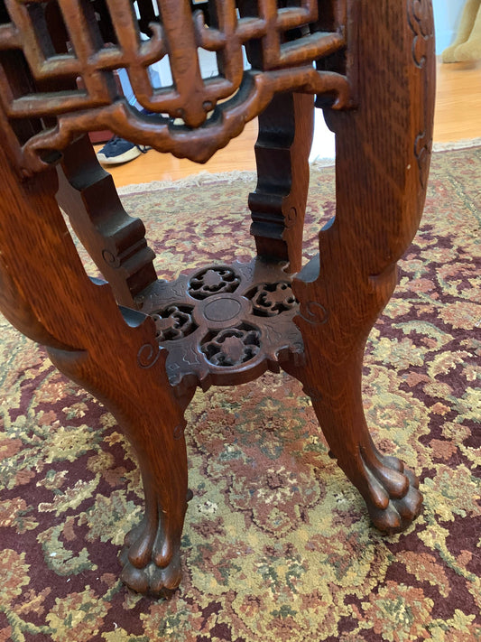 Antique RJ Horner Hand Carved Paw Claw Table Console Tables Walnut Hand Carved Numbered 507 Lover Antiques and Vintage