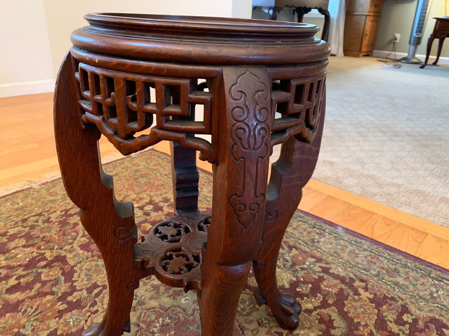 Antique RJ Horner Hand Carved Paw Claw Table Console Tables Walnut Hand Carved Numbered 507 Lover Antiques and Vintage