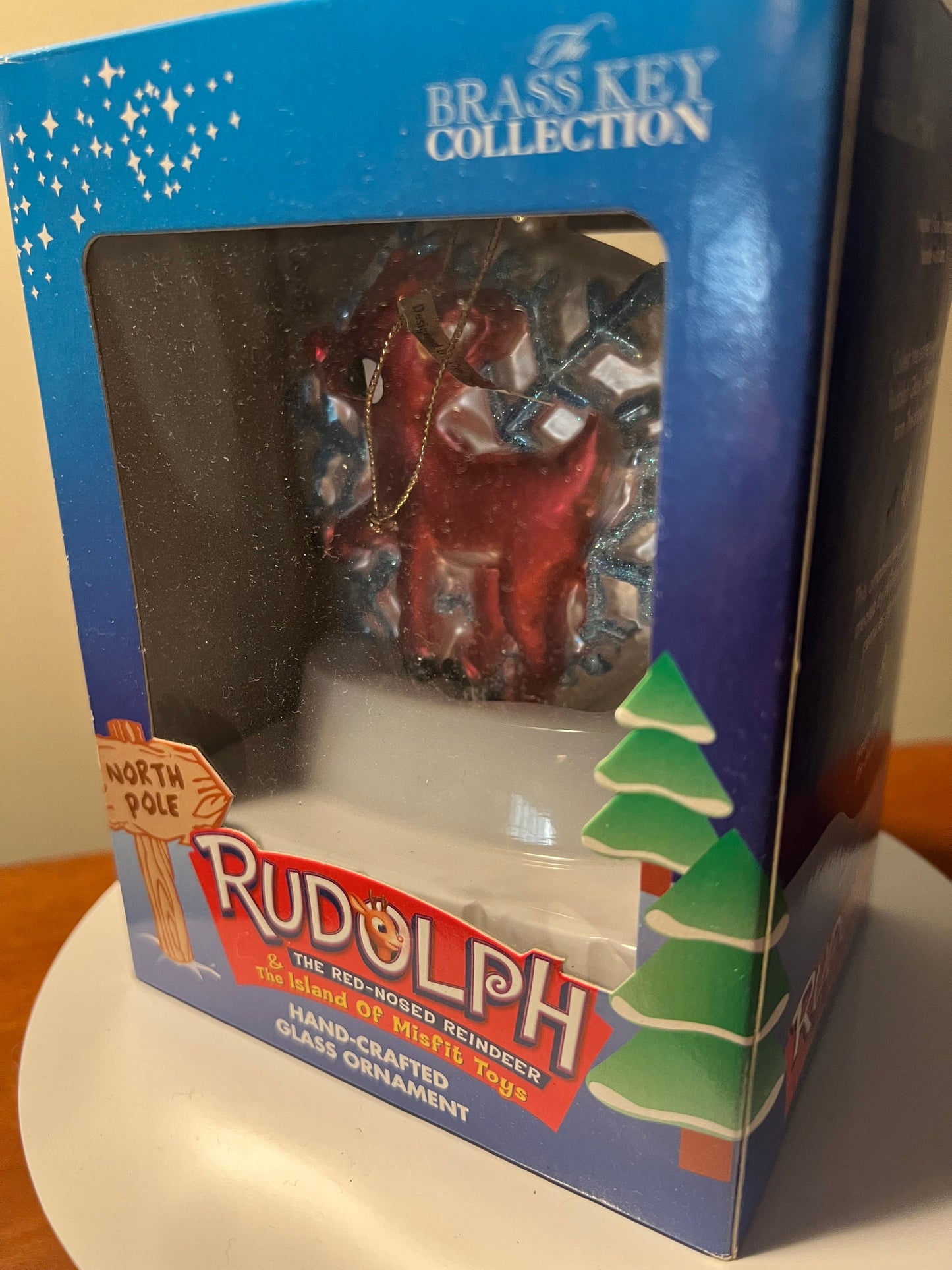 Vintage Rudolph The Red Nosed Reindeer Glass Ornament by Brass Key Collection Made in USA Collectible Ornaments Rankin Bass Lover Antiques