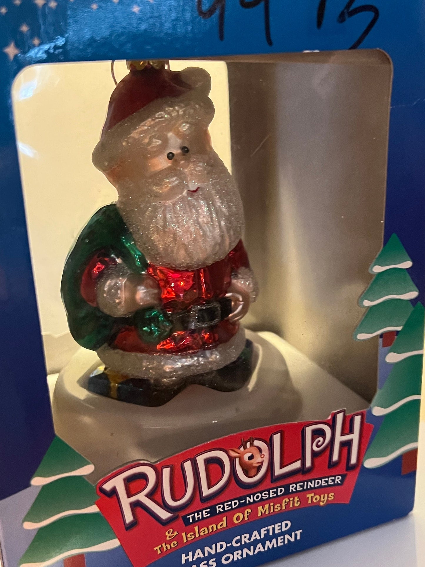 Vintage Santa Claus Ornament Rudolph The Red Nosed Reindeer by Brass Key Collection Made in USA Ornaments Rankin Bass Lover Antiques