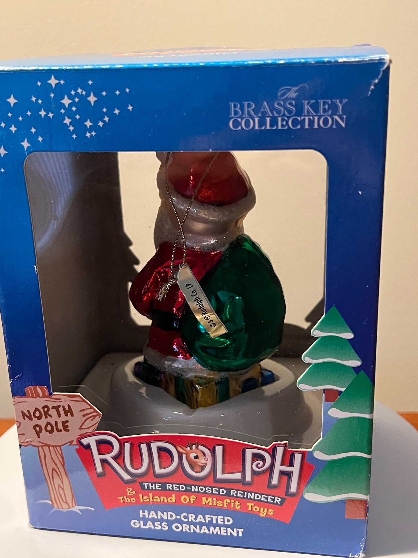 Vintage Santa Claus Ornament Rudolph The Red Nosed Reindeer by Brass Key Collection Made in USA Ornaments Rankin Bass Lover Antiques