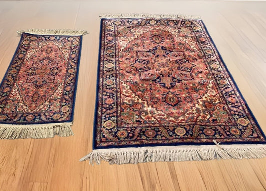 Vintage Authentic Karastan Multicolor Panel Matching Set of 2 Oriental Rugs Rug Carpet Lover Antiques and Vintage