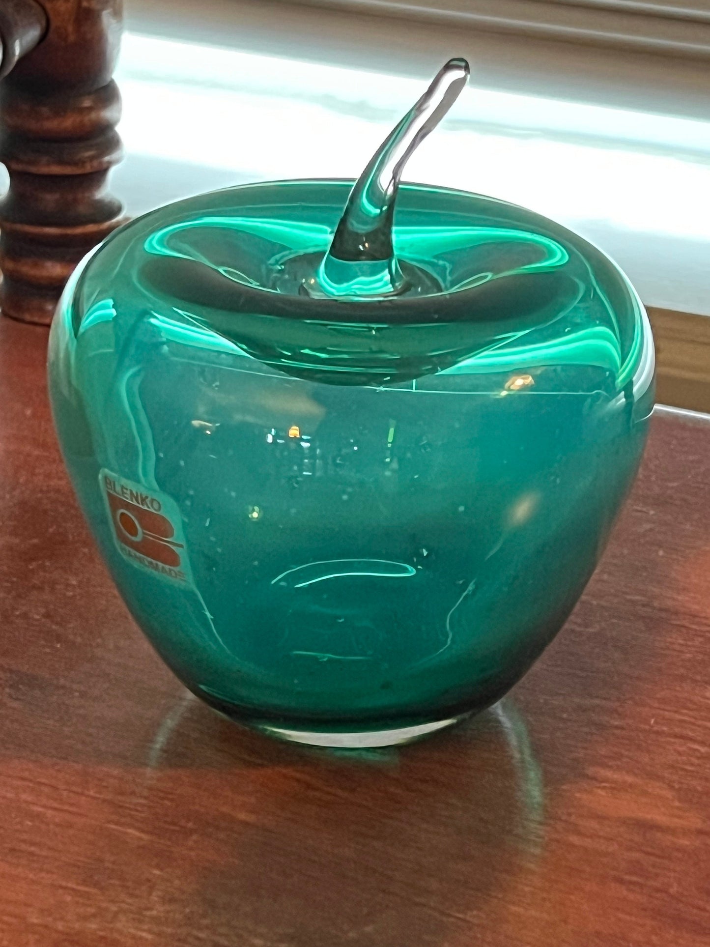 Vintage Blenko Green Glass Apple Paperweight Apples Bookend Green Glass Art Lover Antiques & Vintage