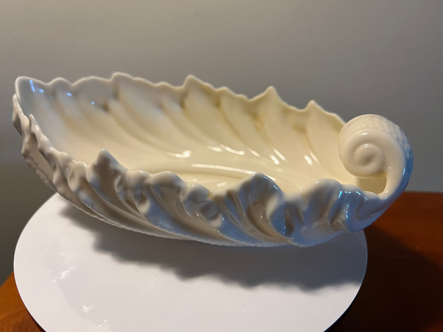 Vintage Lenox Cream Porcelain Acanthus Leaf Nut Bowl Dish Ivory Vintage Ceramic Made in USA Lover Antiques